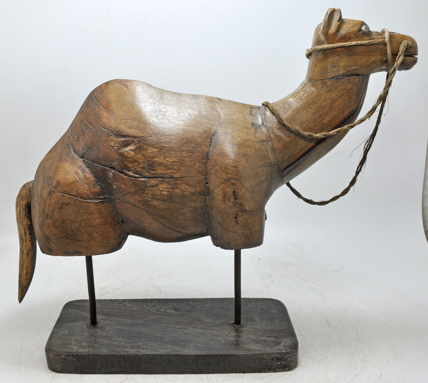 Vintage Wooden Large Camel Figurine Original Old Hand Carved