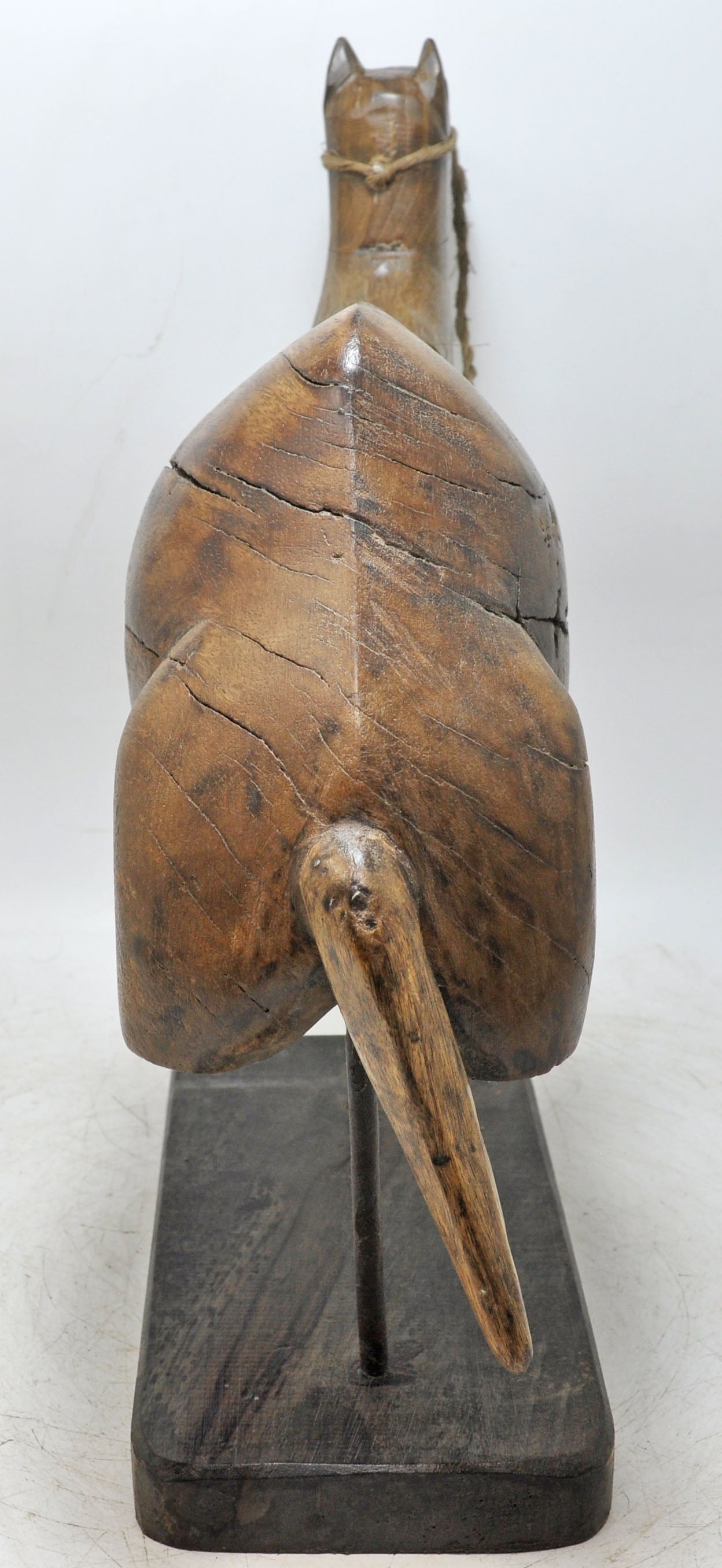 Vintage Wooden Large Camel Figurine Original Old Hand Carved