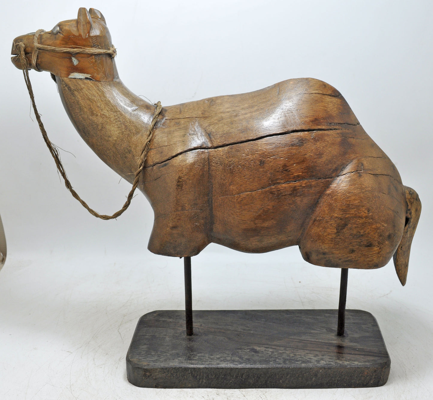 Vintage Wooden Large Camel Figurine Original Old Hand Carved