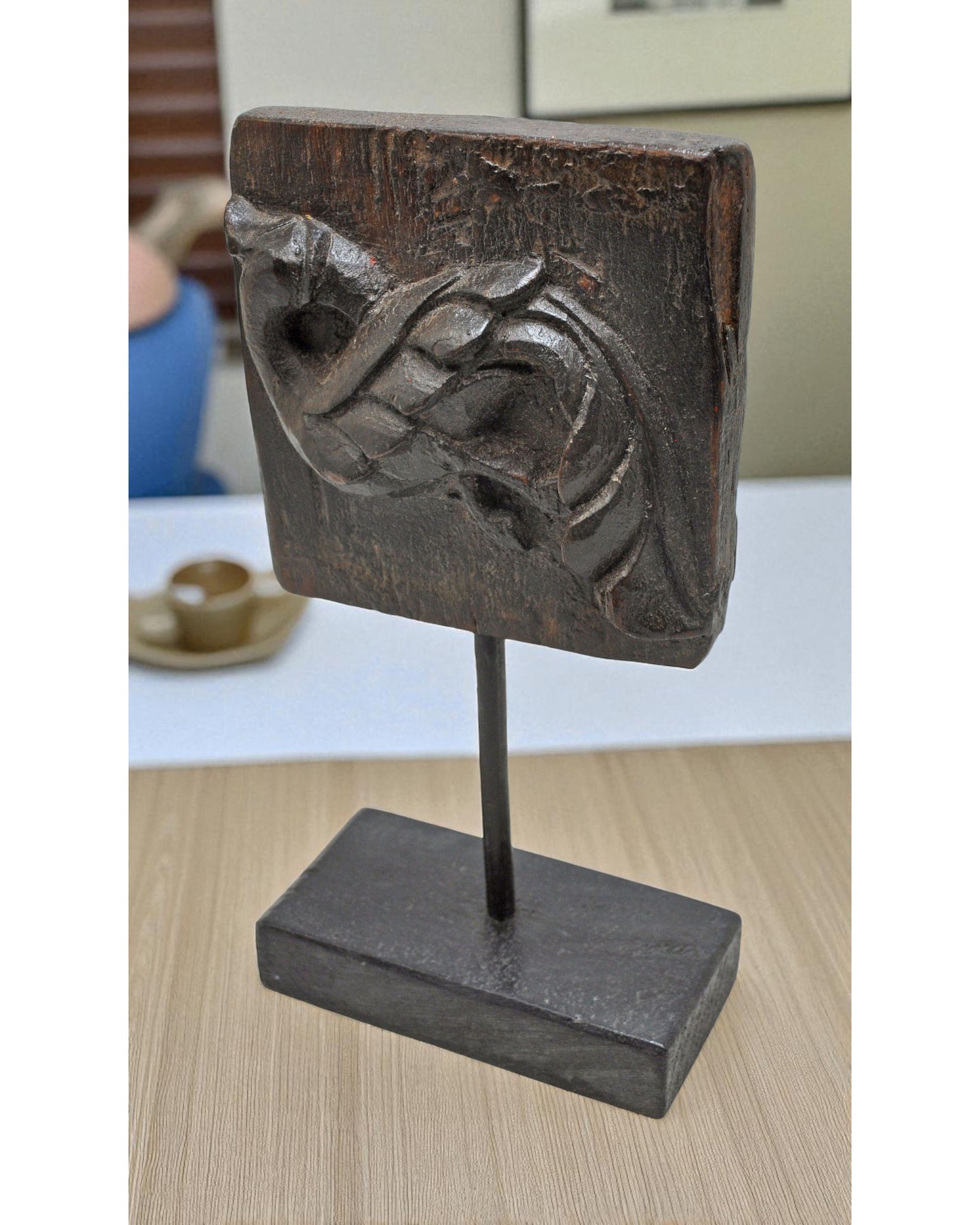Antique Wooden Bird Carving Panel Plaque Original Old Fine Hand Carved