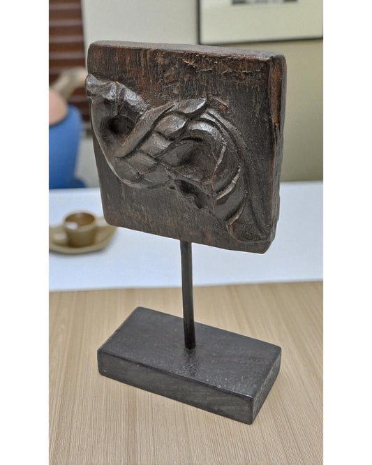 Antique Wooden Bird Carving Panel Plaque Original Old Fine Hand Carved