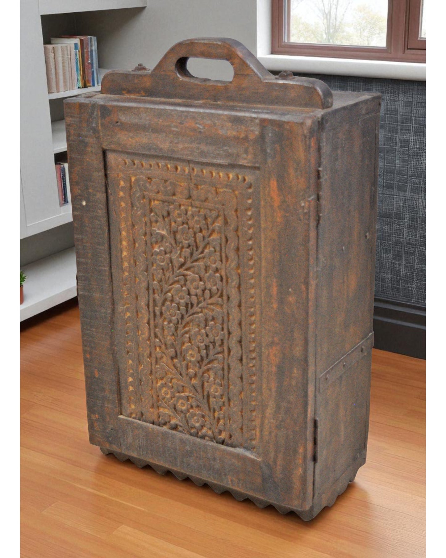 Antique Wooden Kitchen Side Cabinet Original Old Hand Crafted Carved