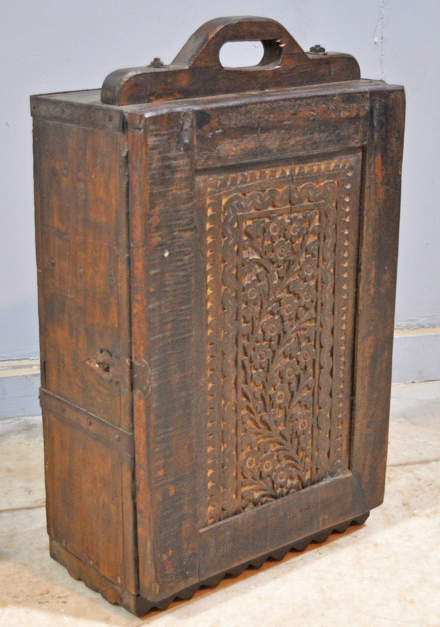 Antique Wooden Kitchen Side Cabinet Original Old Hand Crafted Carved