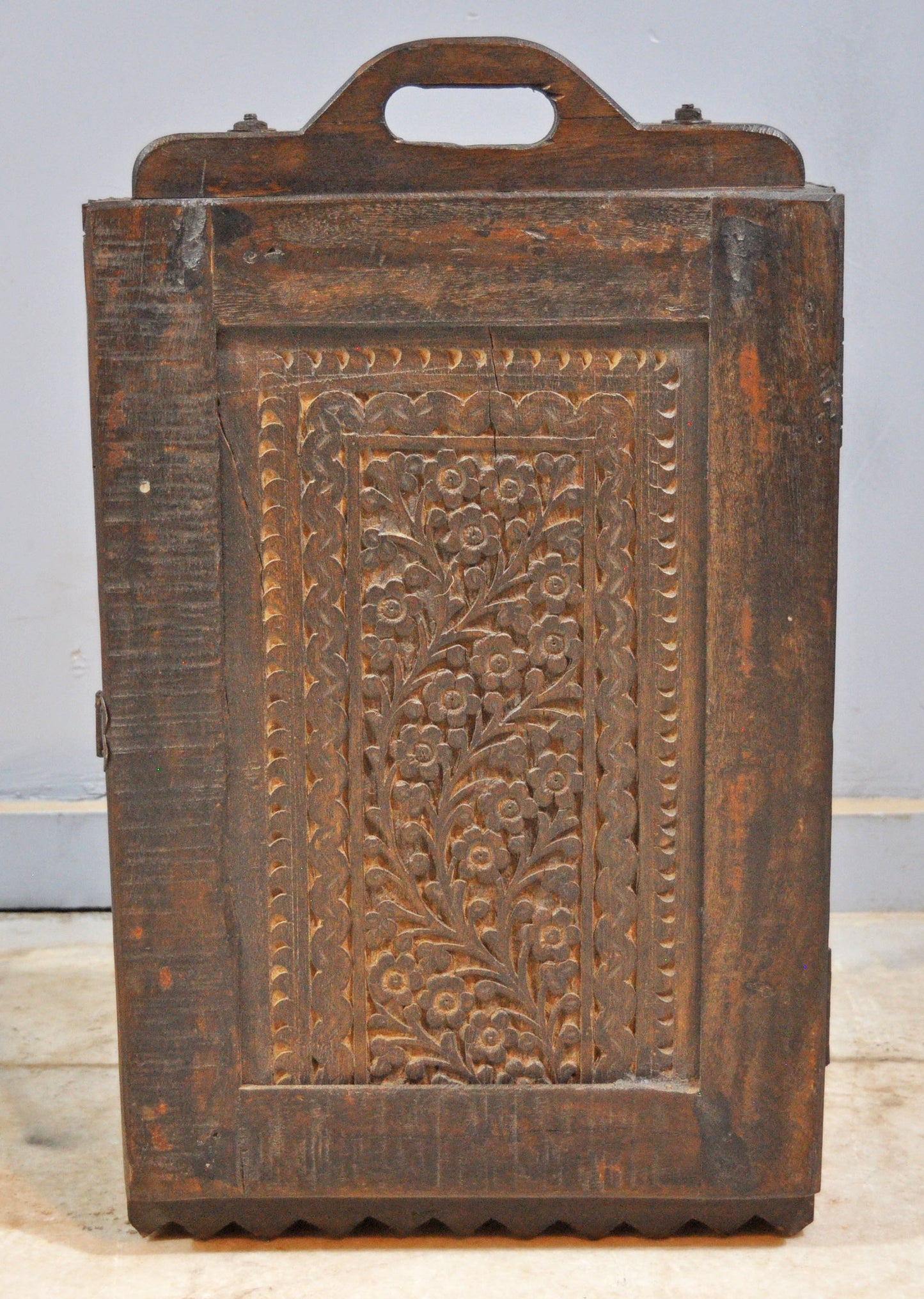 Antique Wooden Kitchen Side Cabinet Original Old Hand Crafted Carved