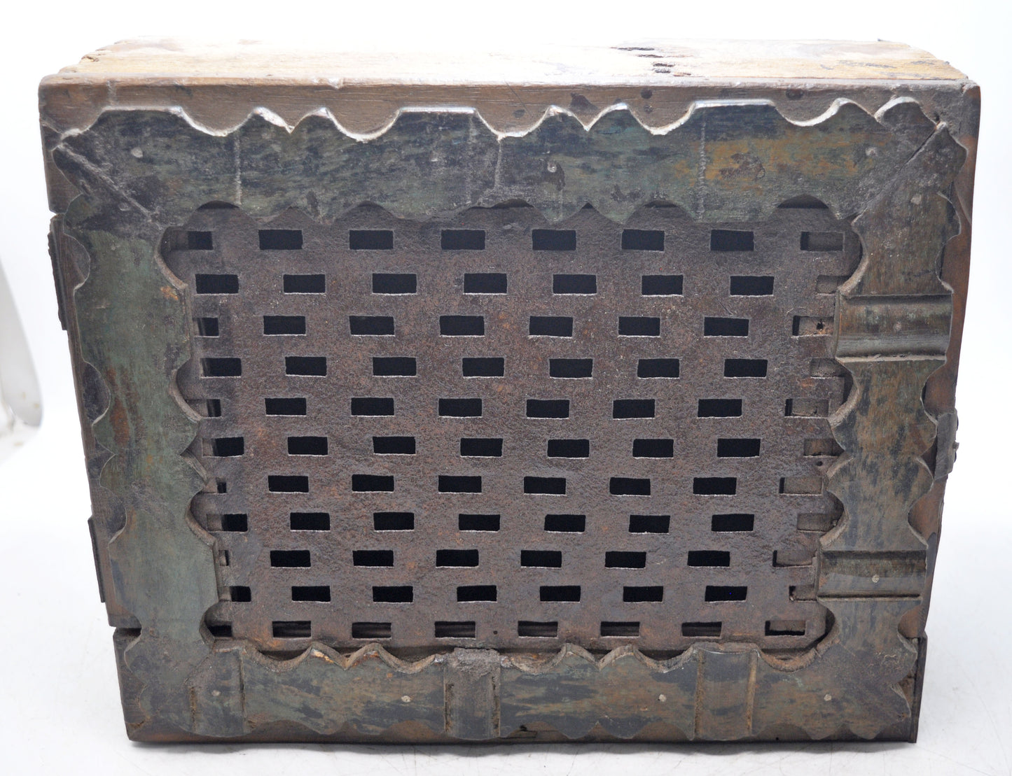Antique Wooden Storage Chest Box Original Old Hand Crafted Brass Fitted