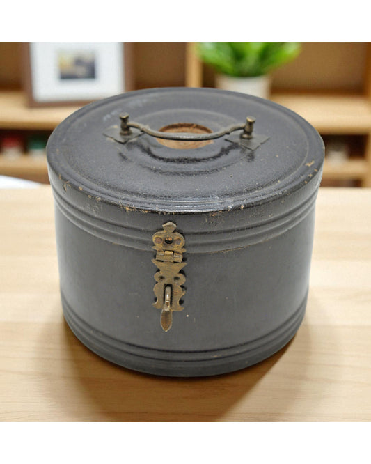 Antique Wooden Kum Kum Powder Tika Box Original Old Carved Lacquer Painted