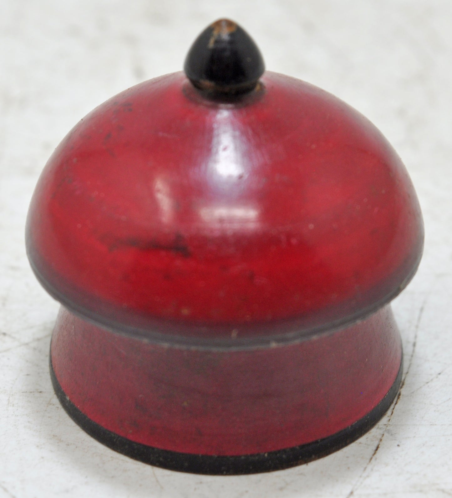 Antique Wooden Kum Kum Powder Tika Box Original Old Carved Lacquer Painted