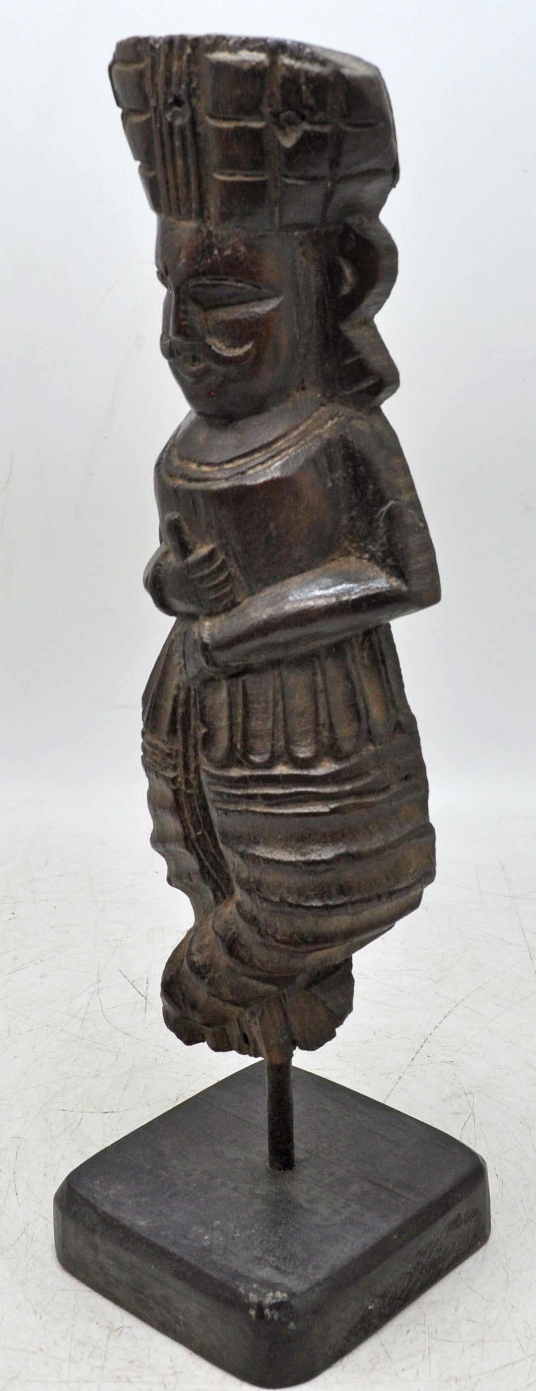 Vintage Wooden Watchman Statue Figurine Original Old Fine Hand Carved