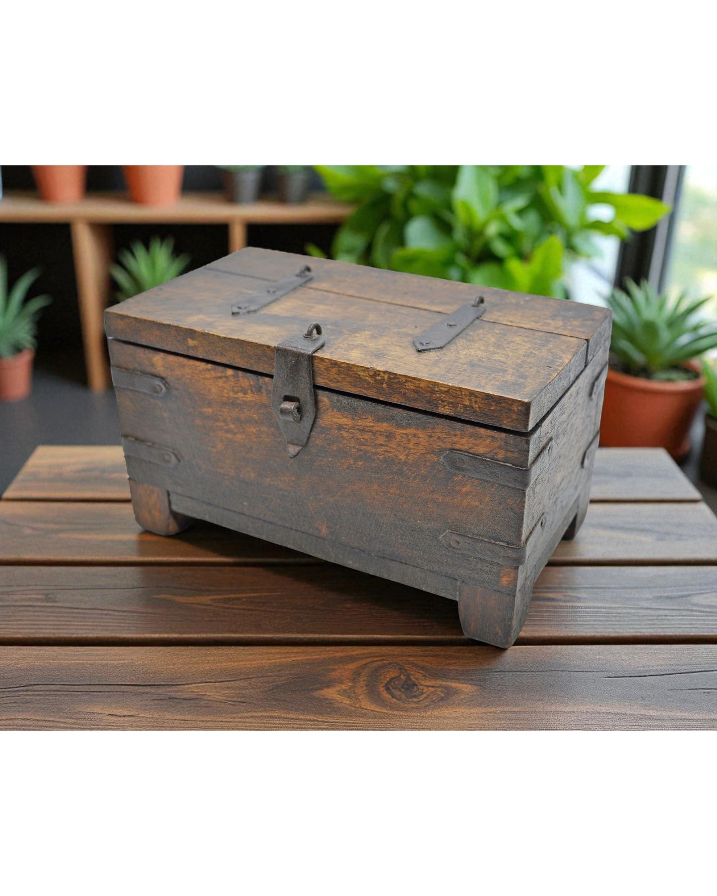 Vintage Wooden Small Storage Box Original Old Hand Crafted