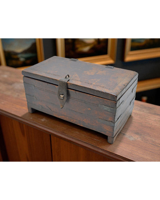 Vintage Wooden Small Storage Box Original Old Hand Crafted