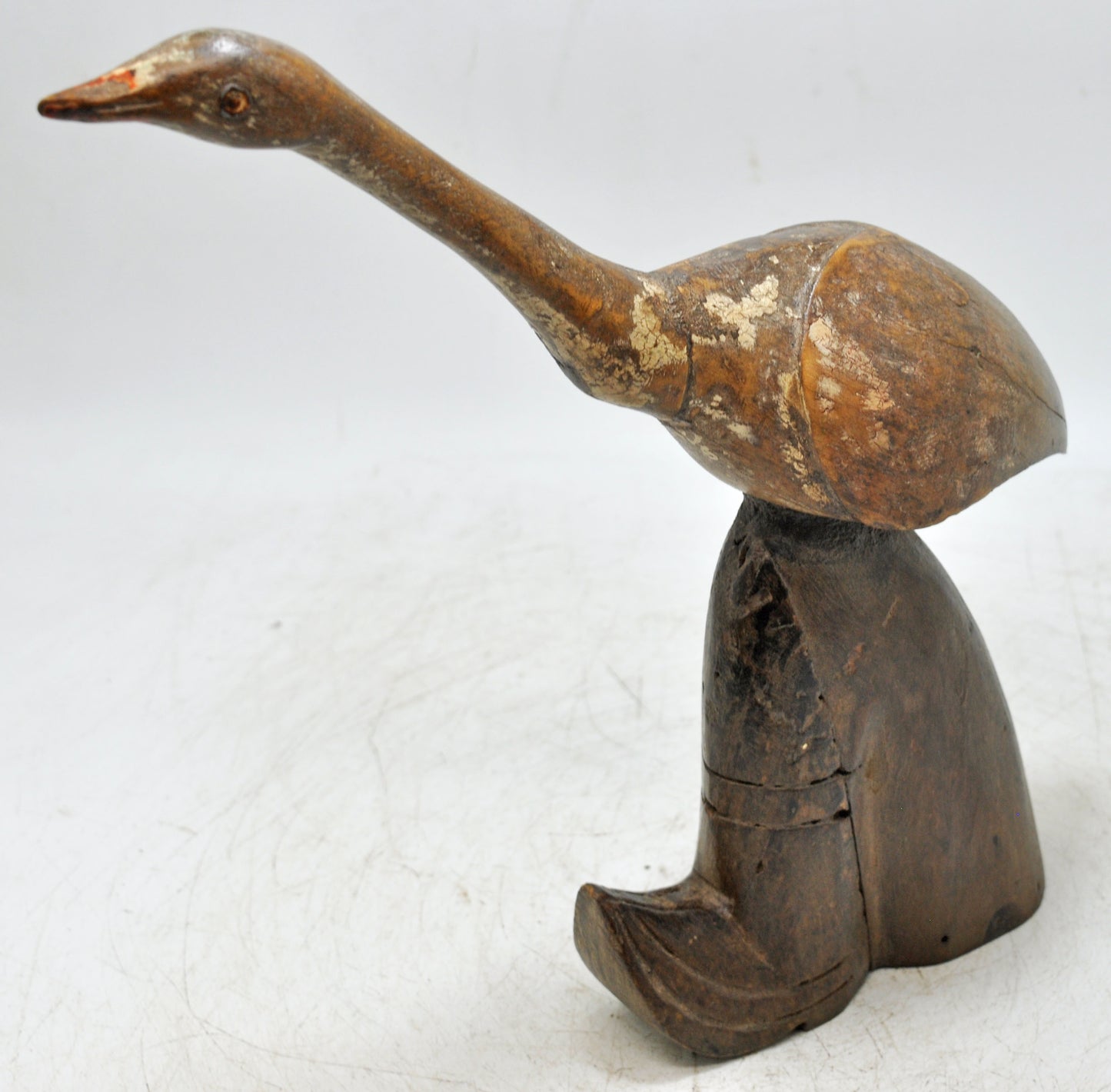 Vintage Wooden Bird Figurine Original Old Fine Hand Carved