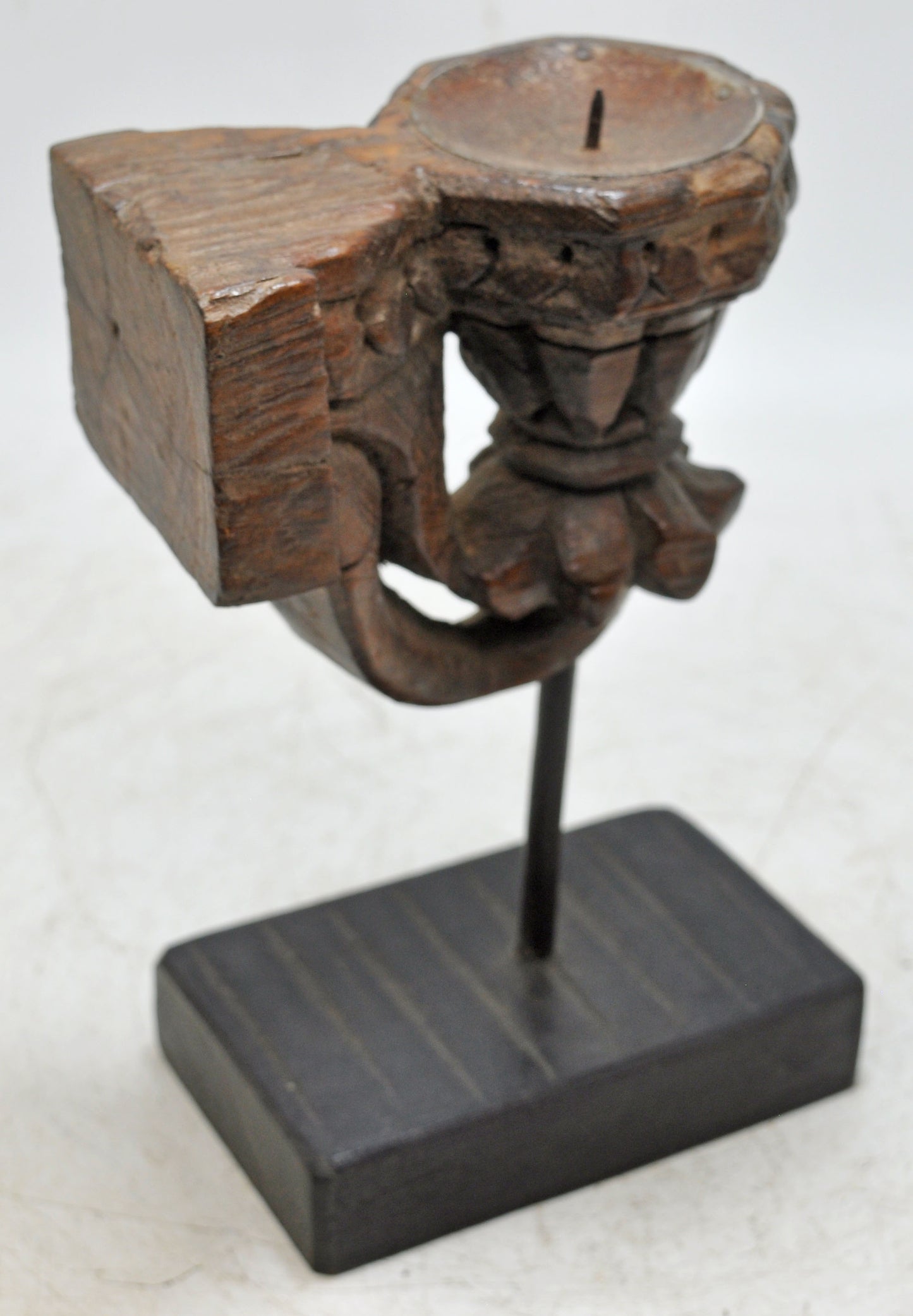 Antique Wooden Bracket Carving Candle Holder Original Old Hand Carved
