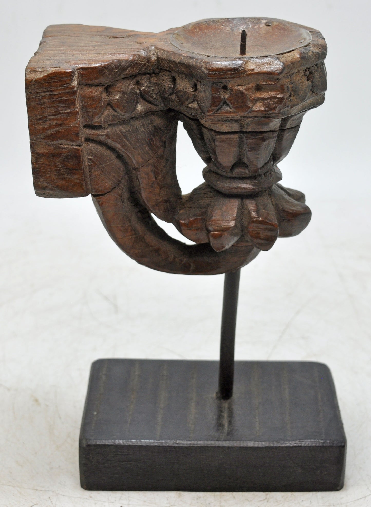 Antique Wooden Bracket Carving Candle Holder Original Old Hand Carved