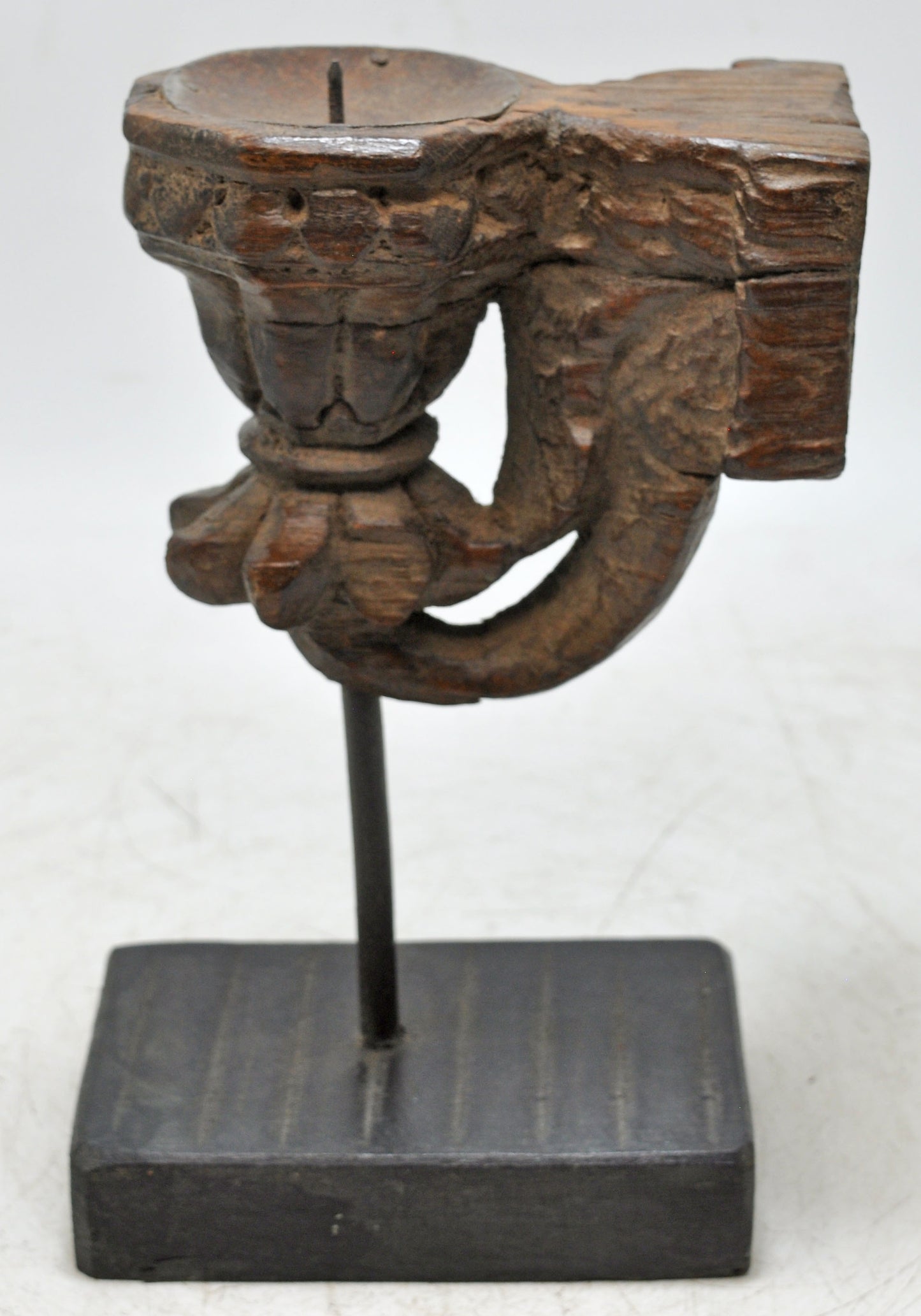 Antique Wooden Bracket Carving Candle Holder Original Old Hand Carved