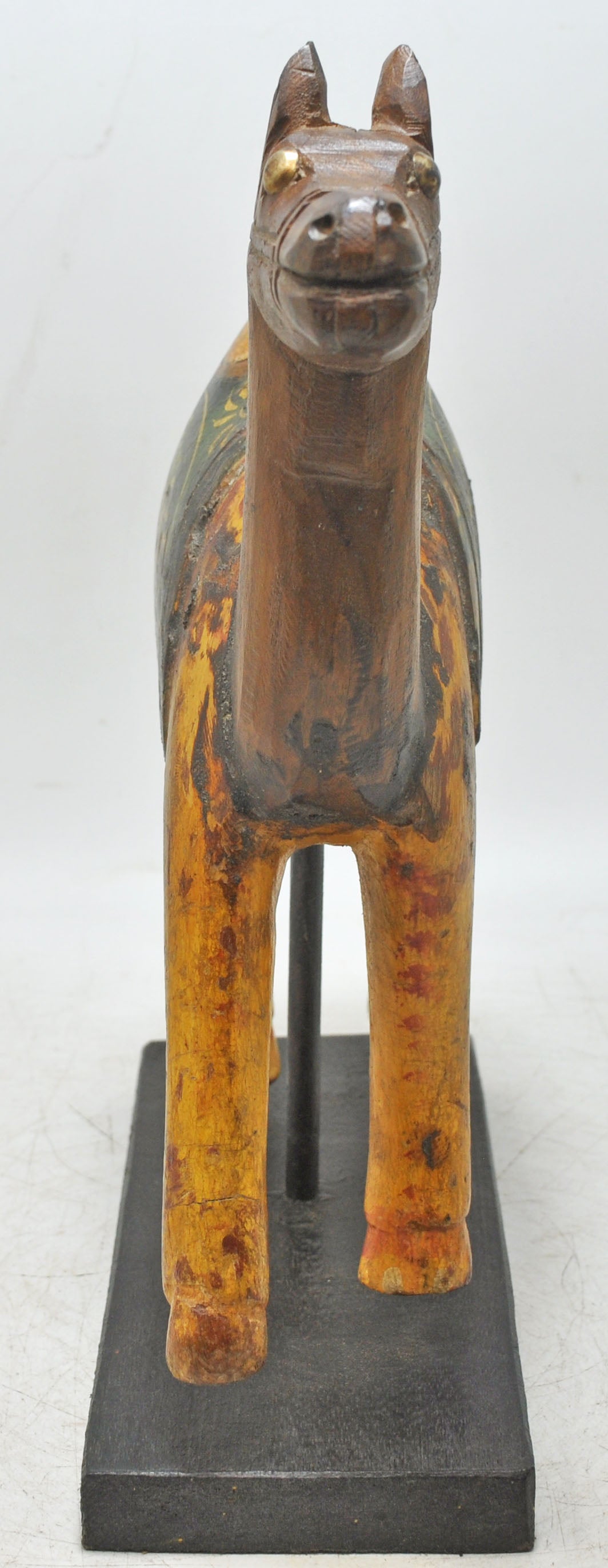Vintage Wooden Camel Figurine Original Old Hand Carved Painted
