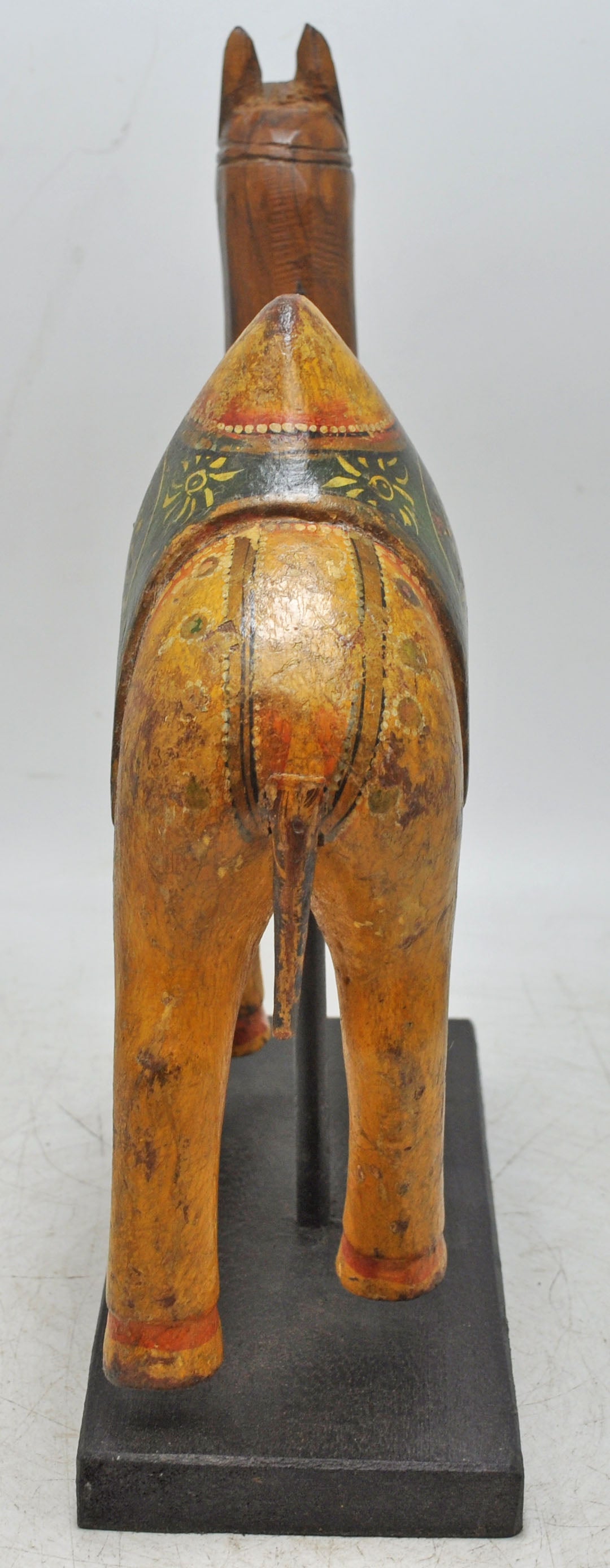 Vintage Wooden Camel Figurine Original Old Hand Carved Painted