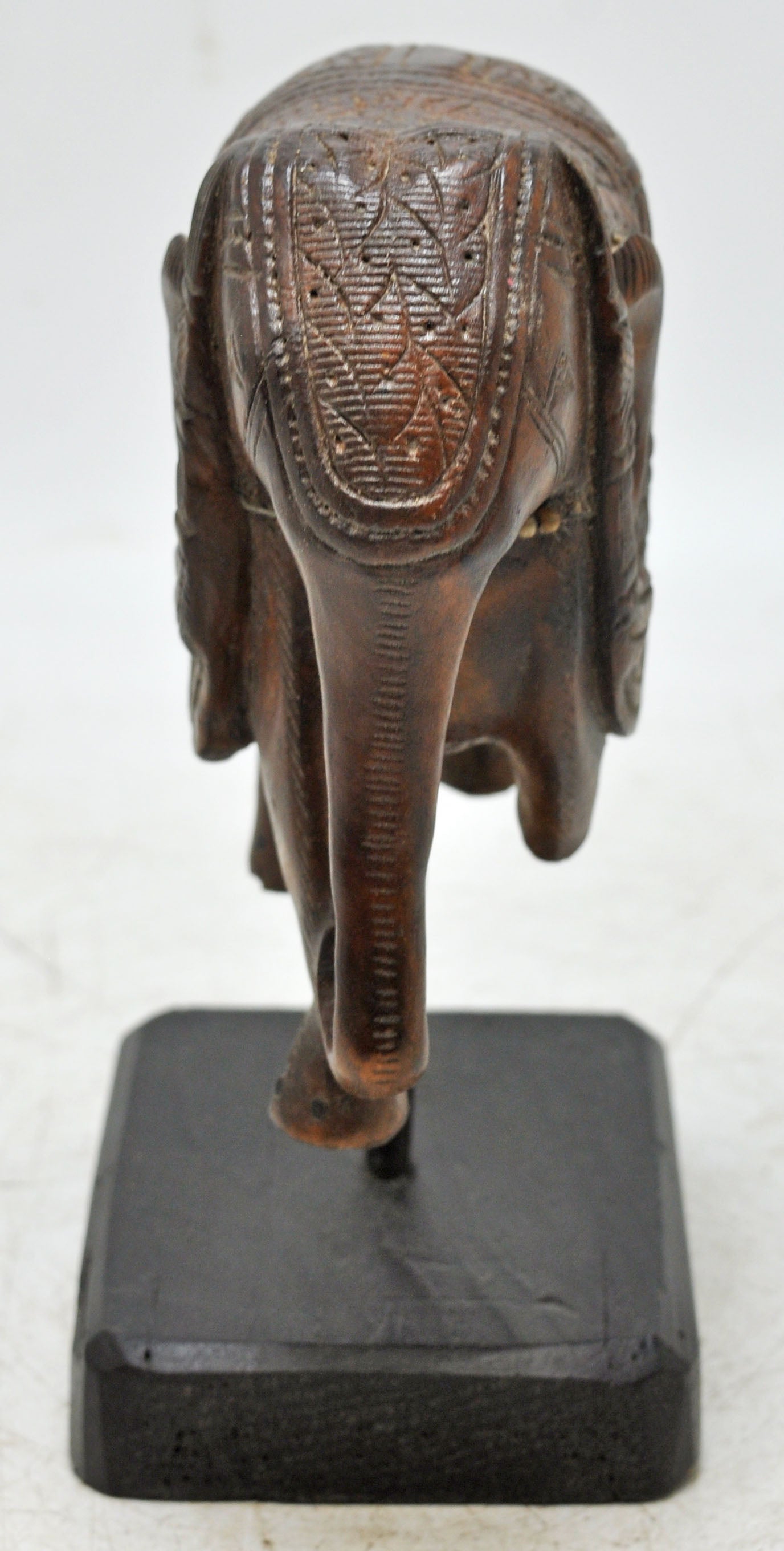Vintage Wooden Small Elephant Figurine Original Old Fine Hand Carved