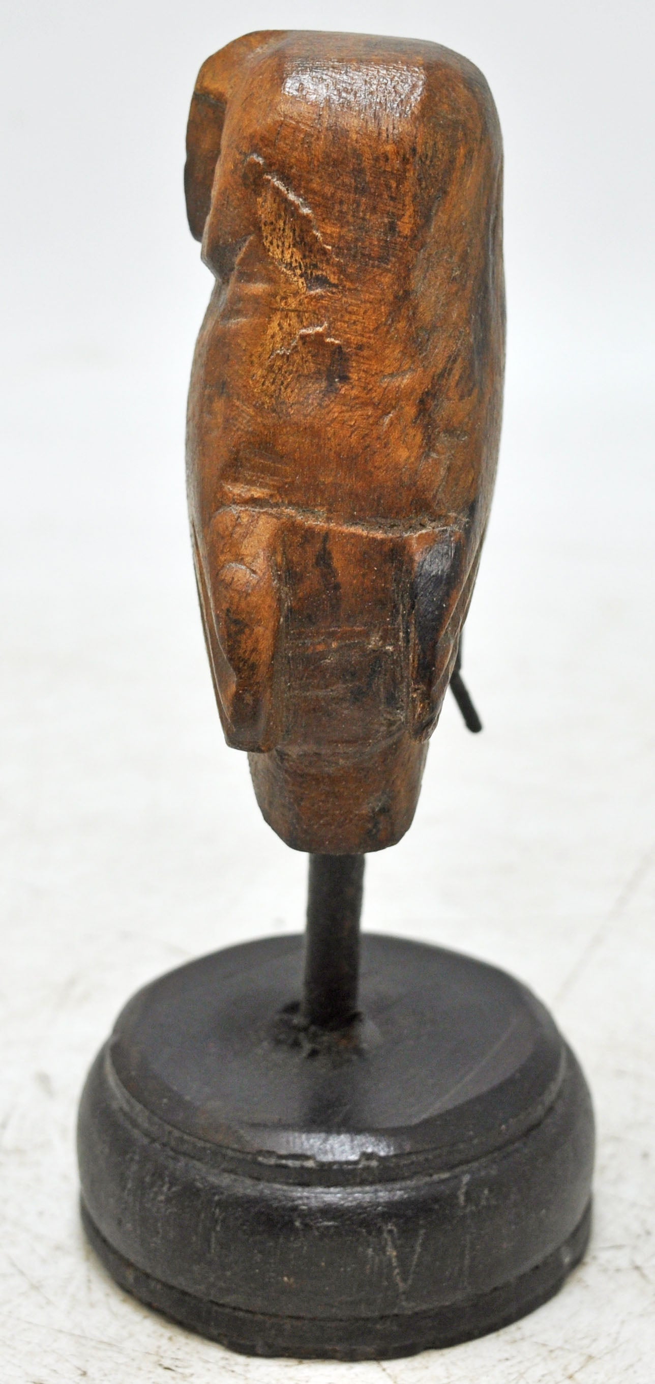 Vintage Wooden Small Owl Bird Figurine Original Old Fine Hand Carved