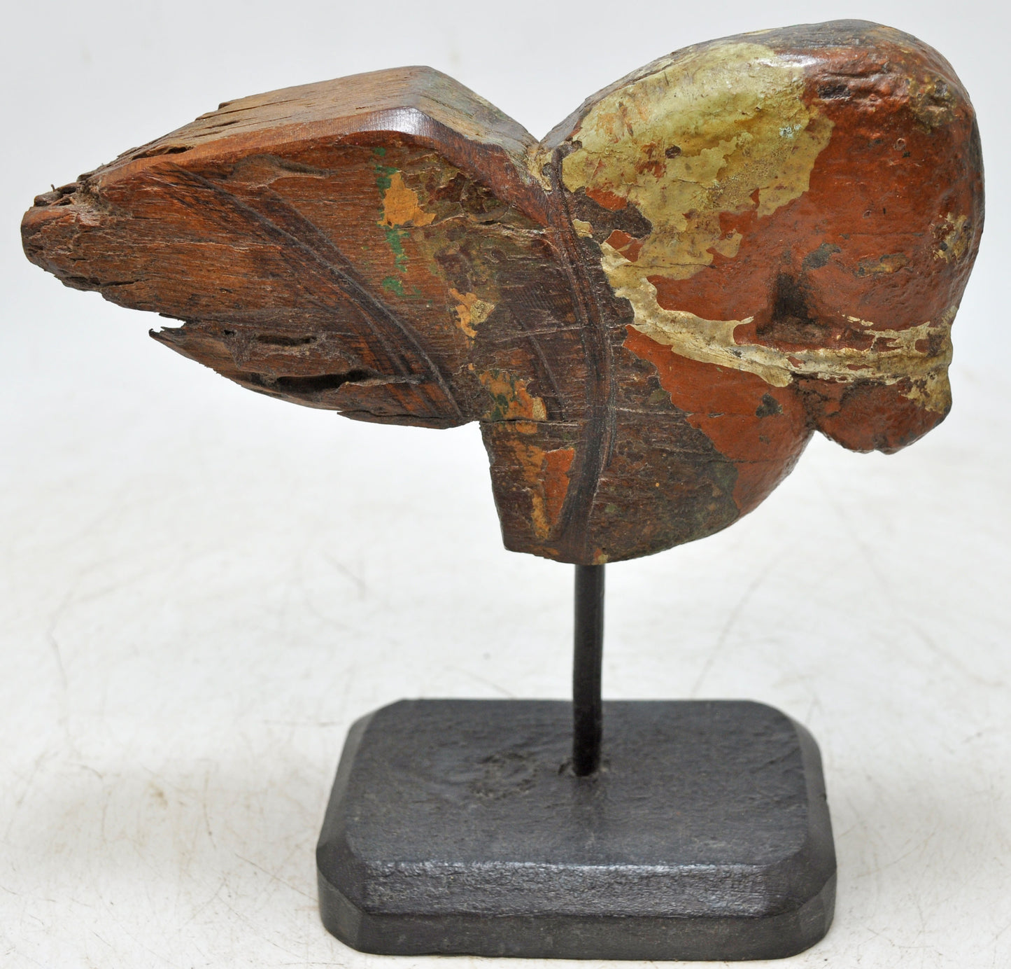 Antique Wooden Horse Head Figurine Original Old Fine Hand Carved