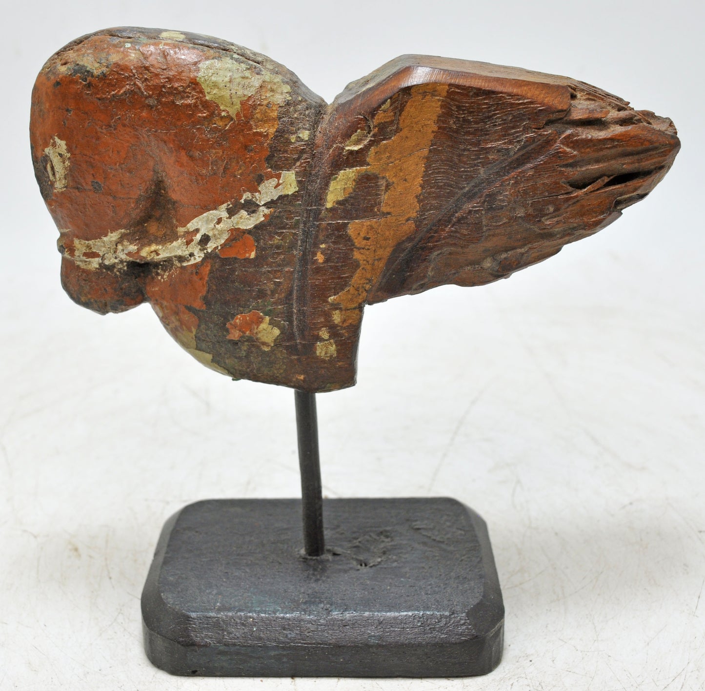 Antique Wooden Horse Head Figurine Original Old Fine Hand Carved