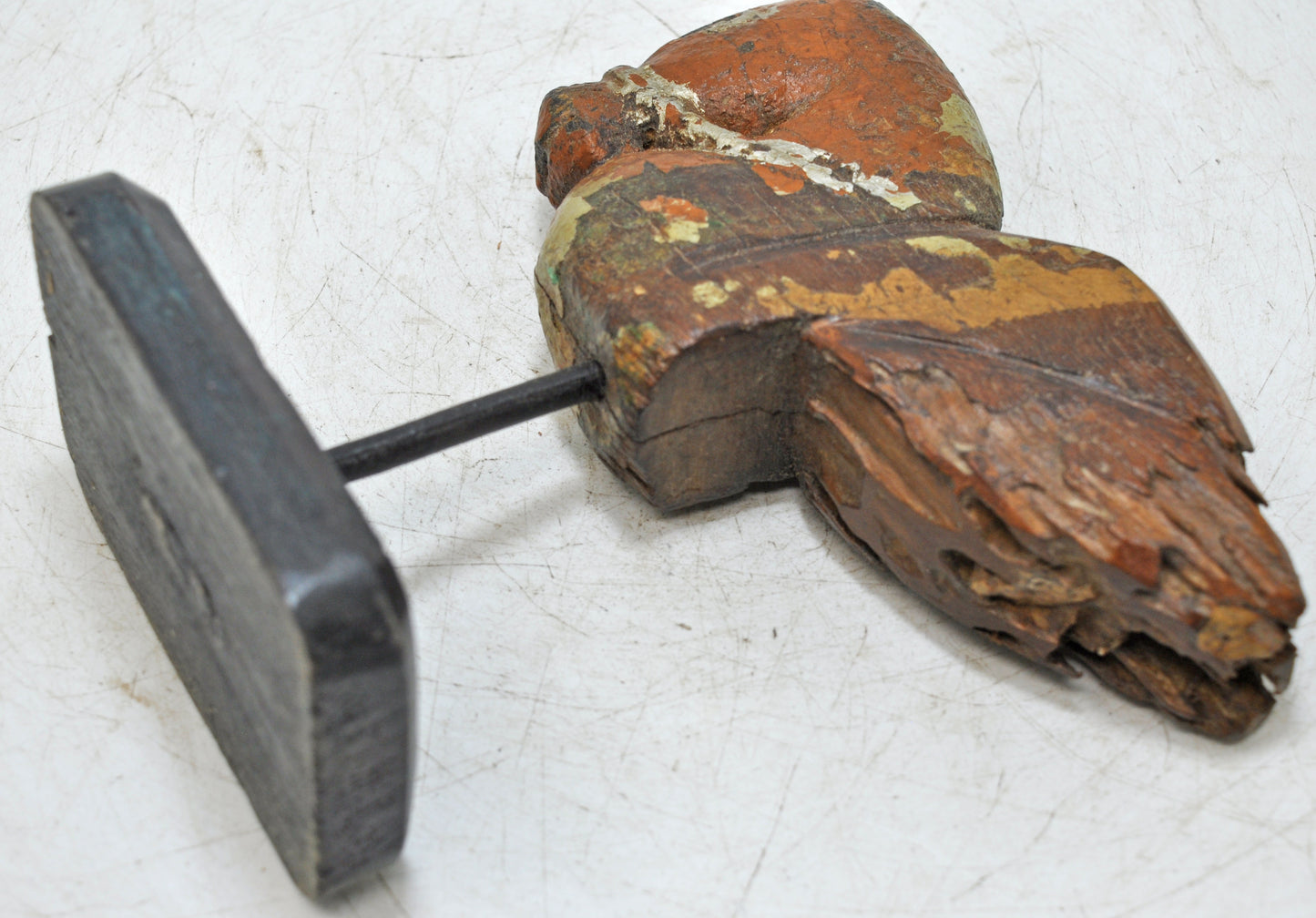 Antique Wooden Horse Head Figurine Original Old Fine Hand Carved