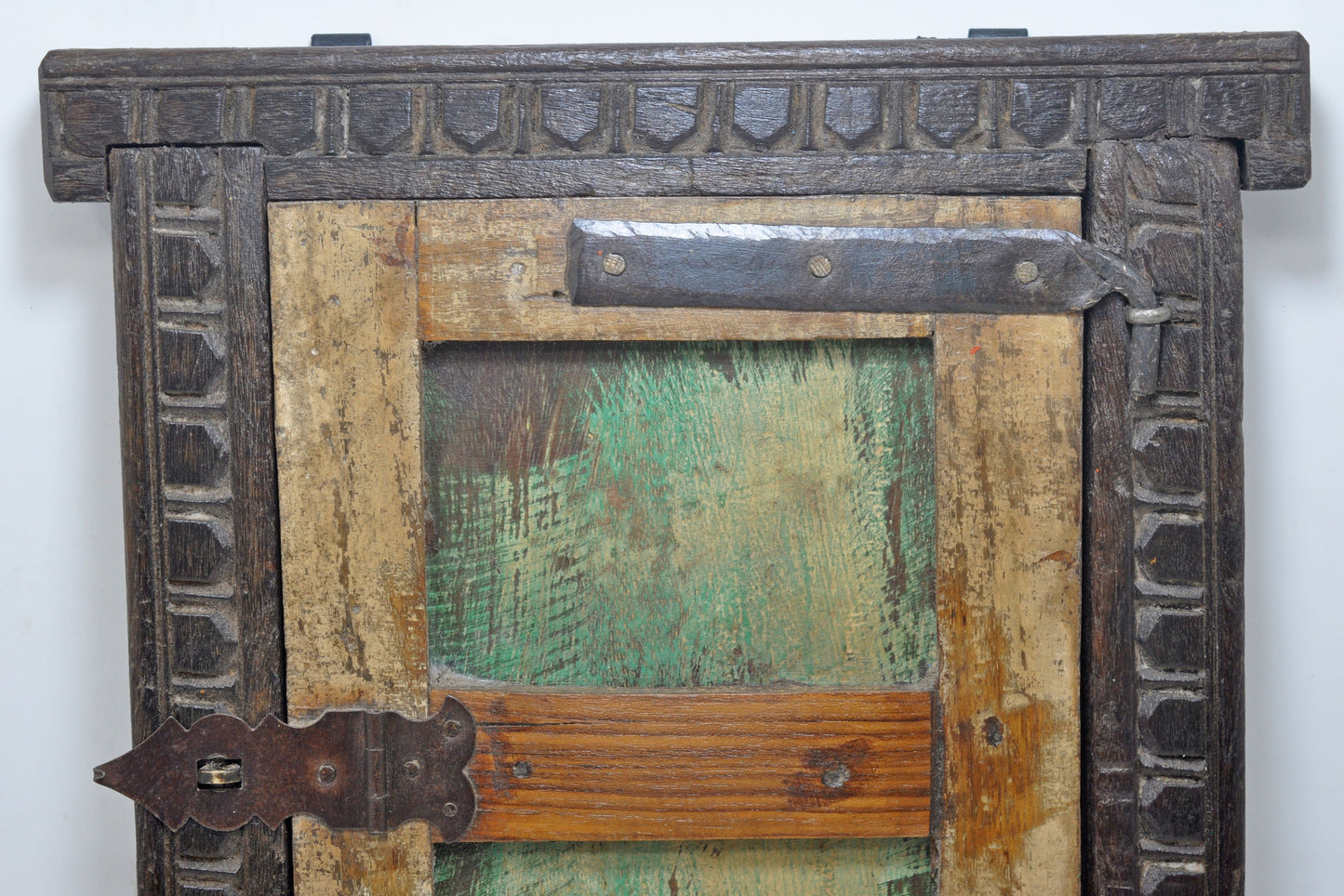 Antique Wooden Wall Décor Window Panel Frame Original Old Hand Crafted