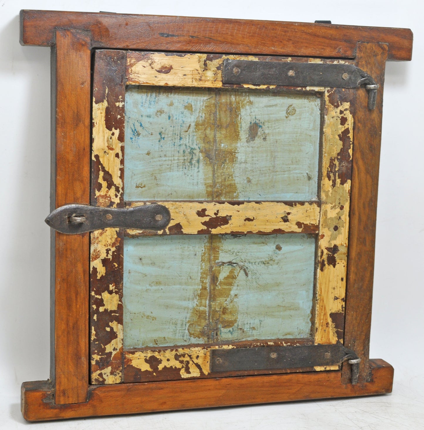 Antique Wooden Wall Décor Window Panel Frame Original Old Hand Crafted