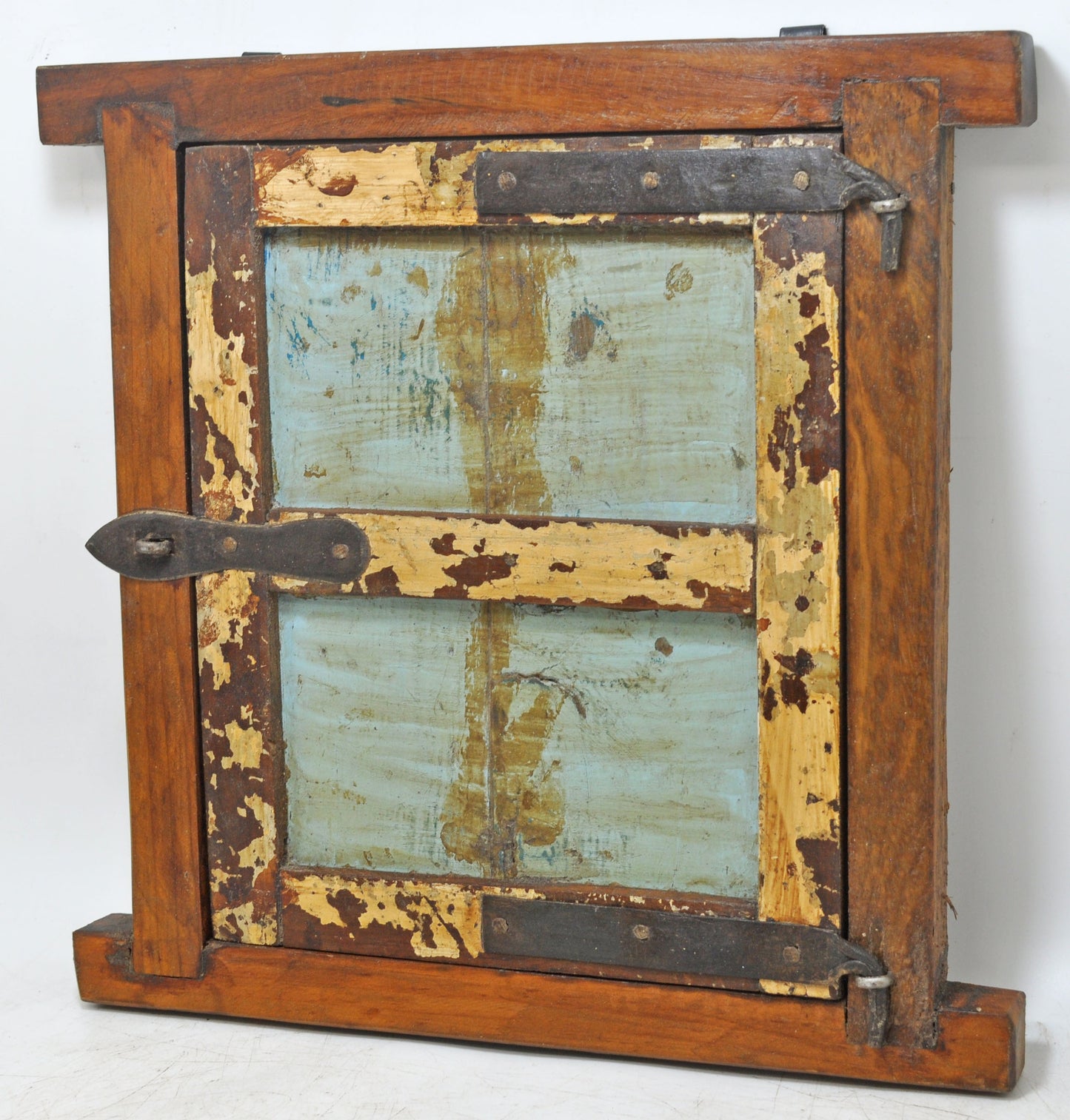 Antique Wooden Wall Décor Window Panel Frame Original Old Hand Crafted