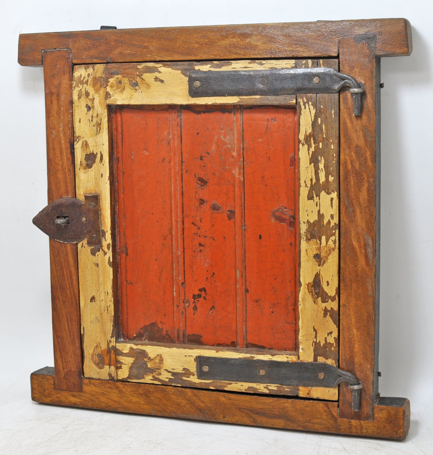 Antique Wooden Wall Décor Window Panel Frame Original Old Hand Crafted