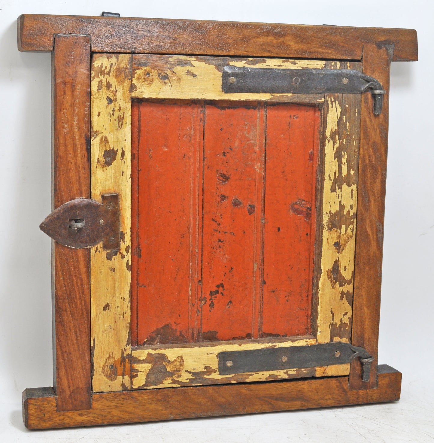 Antique Wooden Wall Décor Window Panel Frame Original Old Hand Crafted