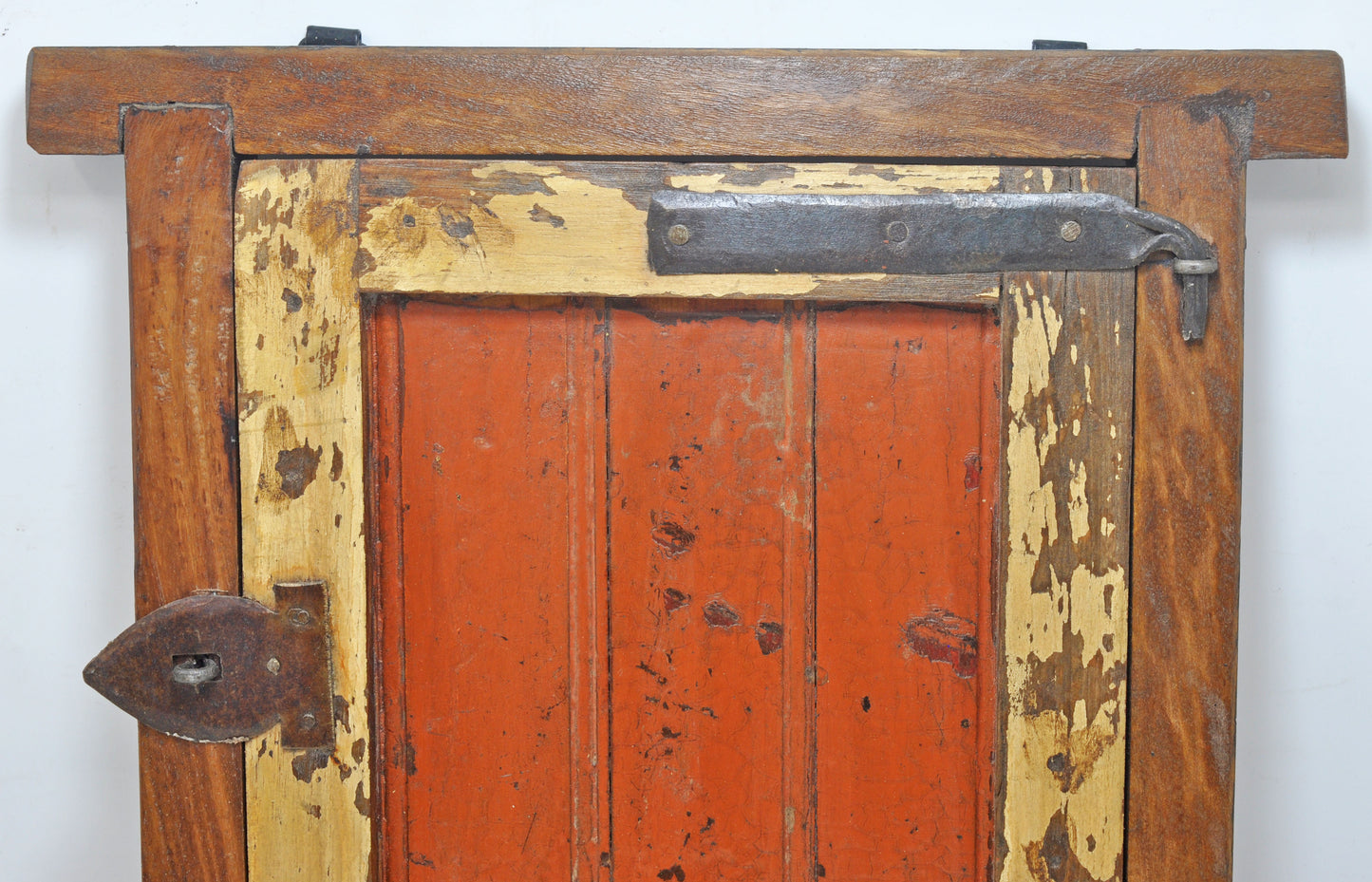 Antique Wooden Wall Décor Window Panel Frame Original Old Hand Crafted