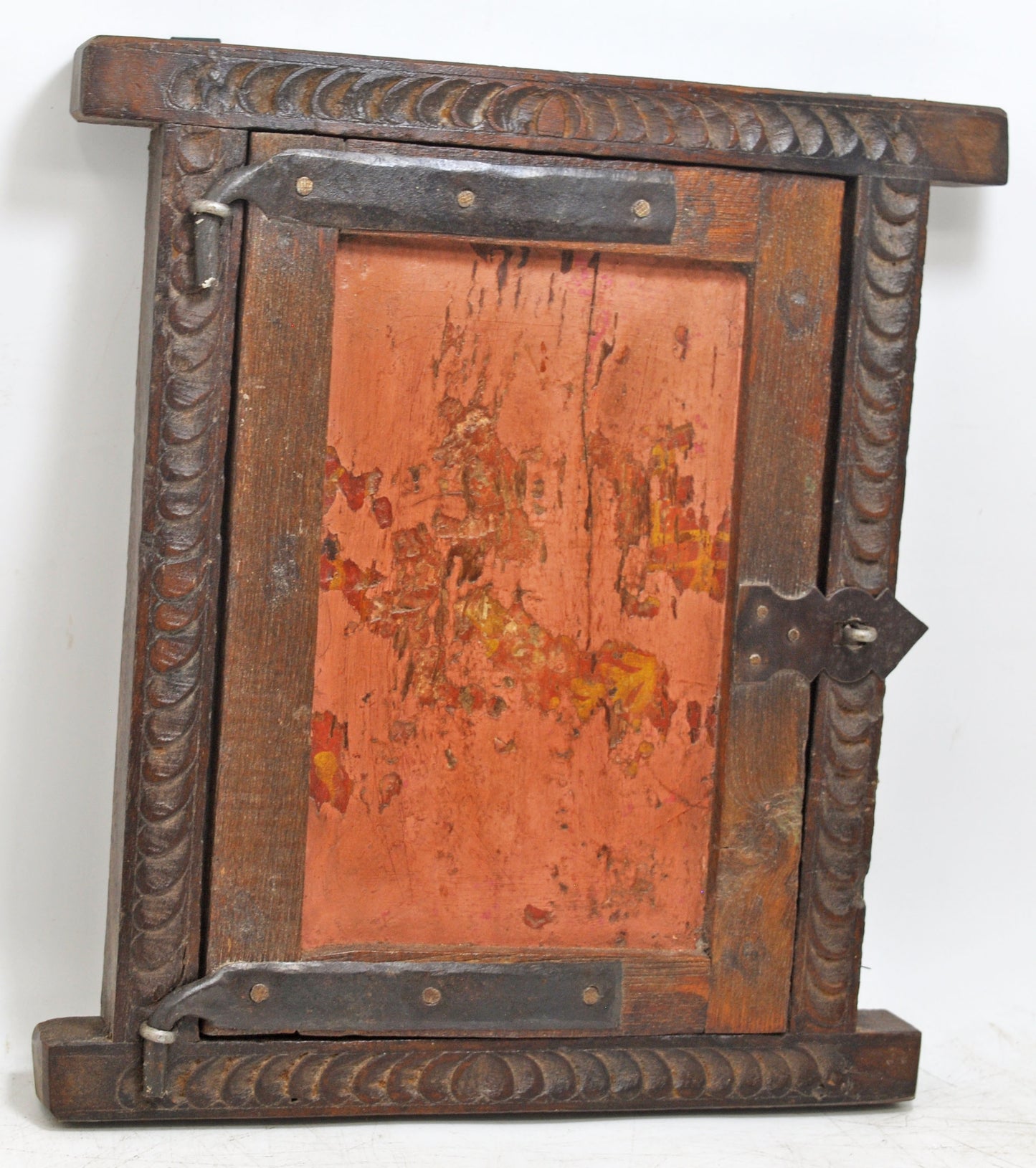 Antique Wooden Wall Décor Window Panel Frame Original Old Hand Crafted