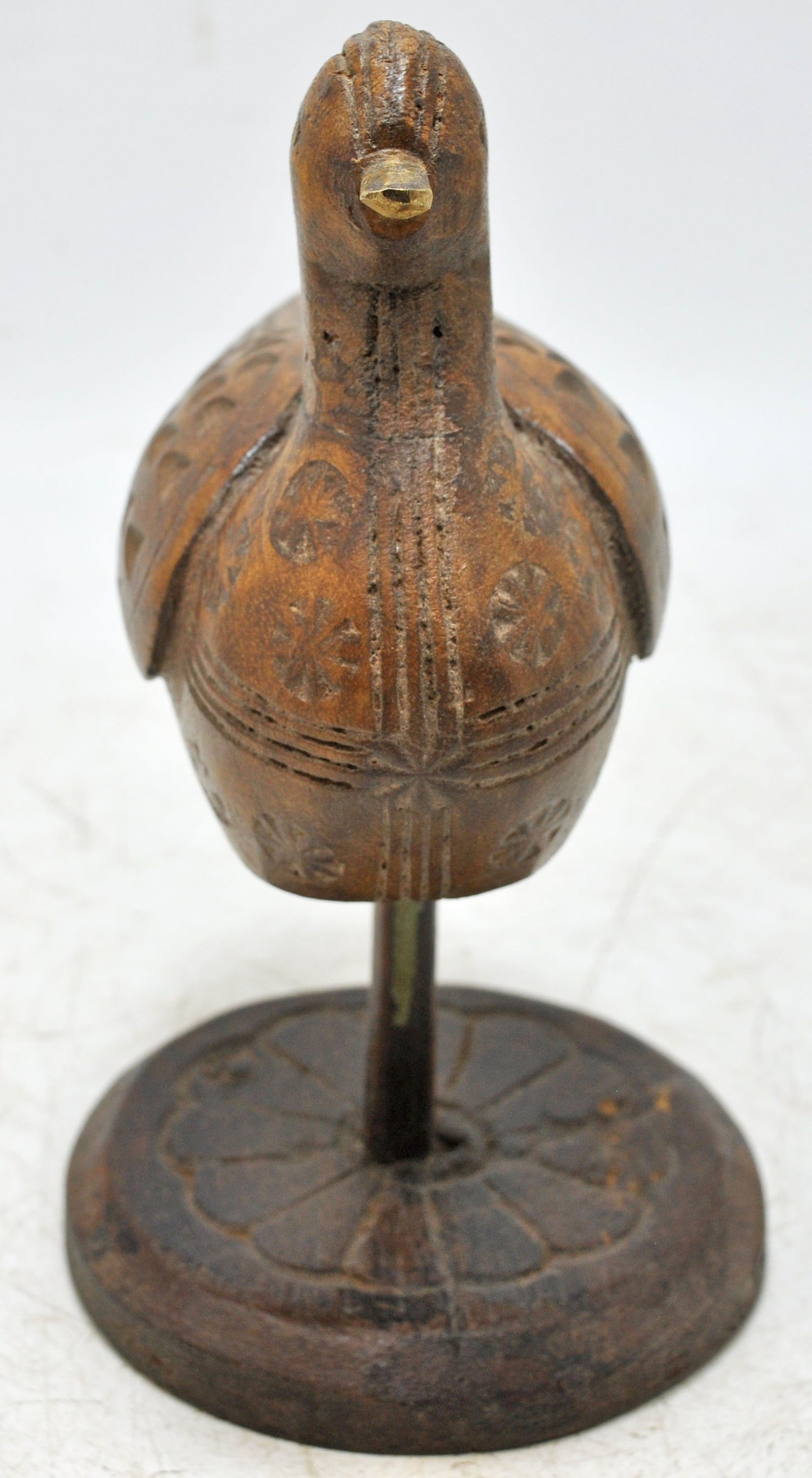 Vintage Wooden Bird Figurine Original Old Fine Hand Carved