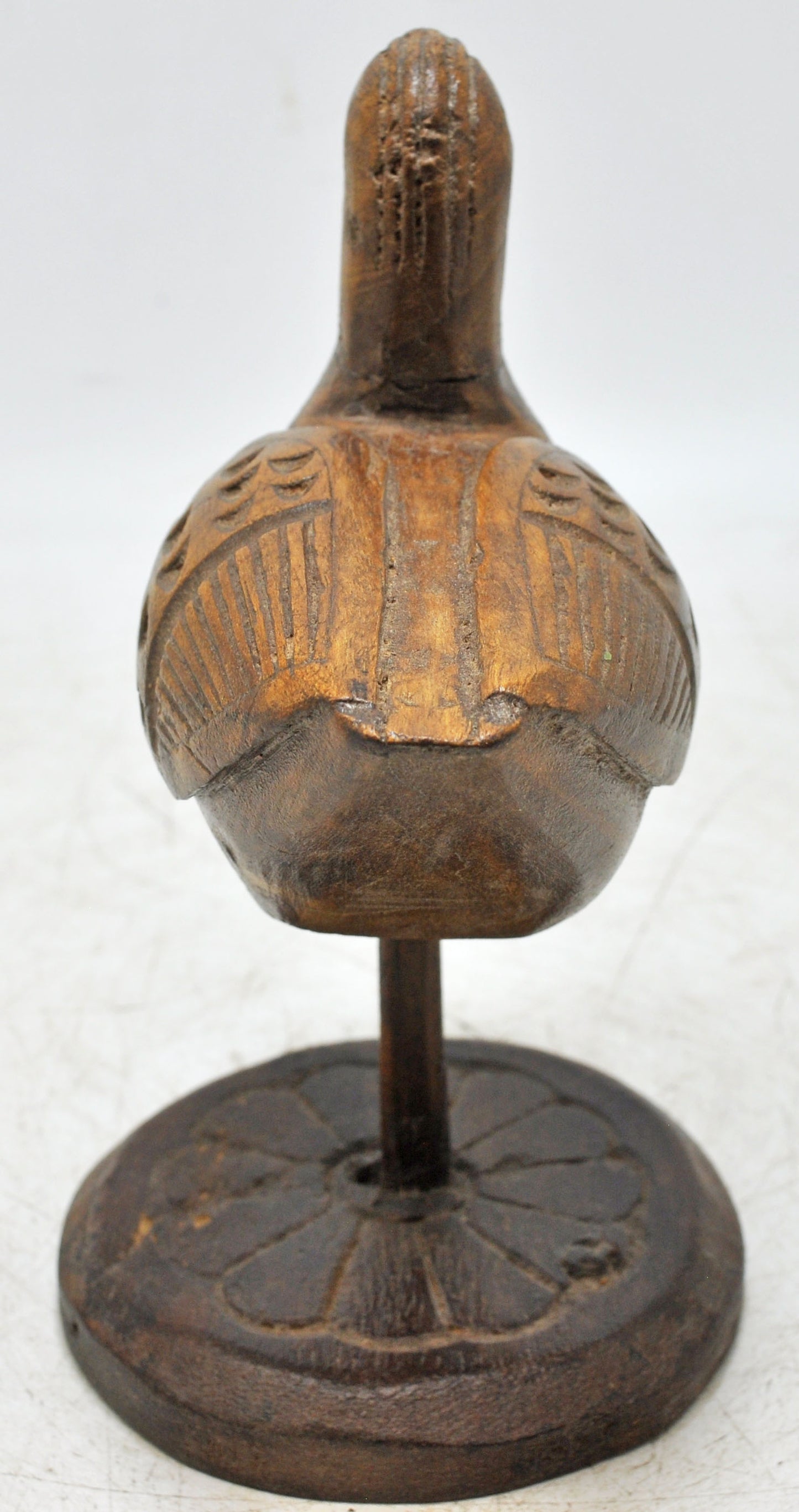 Vintage Wooden Bird Figurine Original Old Fine Hand Carved