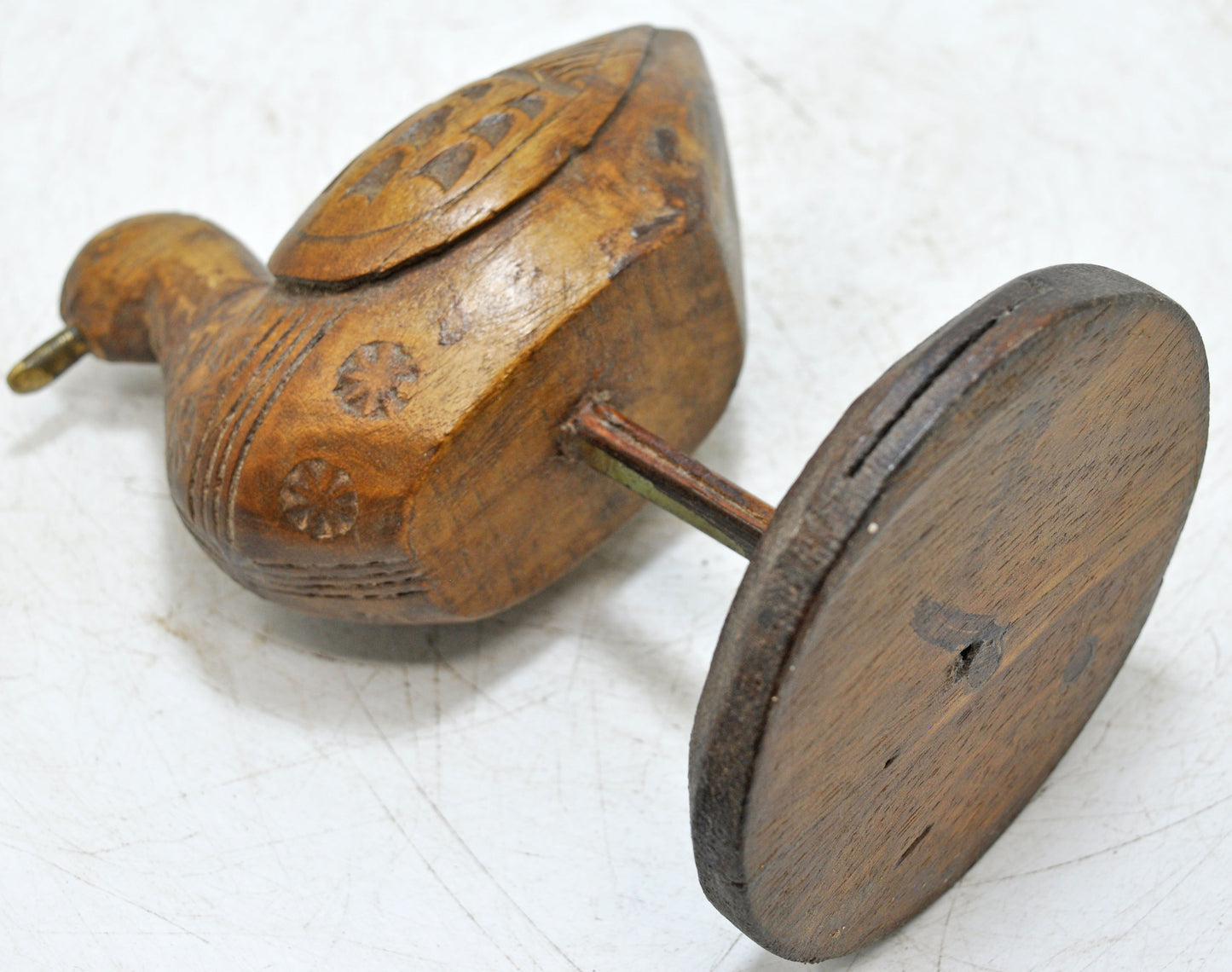 Vintage Wooden Bird Figurine Original Old Fine Hand Carved