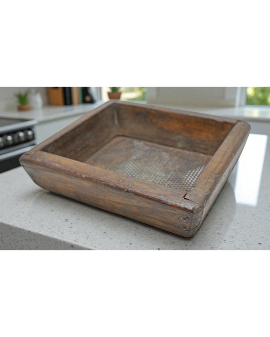 Antique Wooden Flour Filtering Tray Original Old Hand Crafted