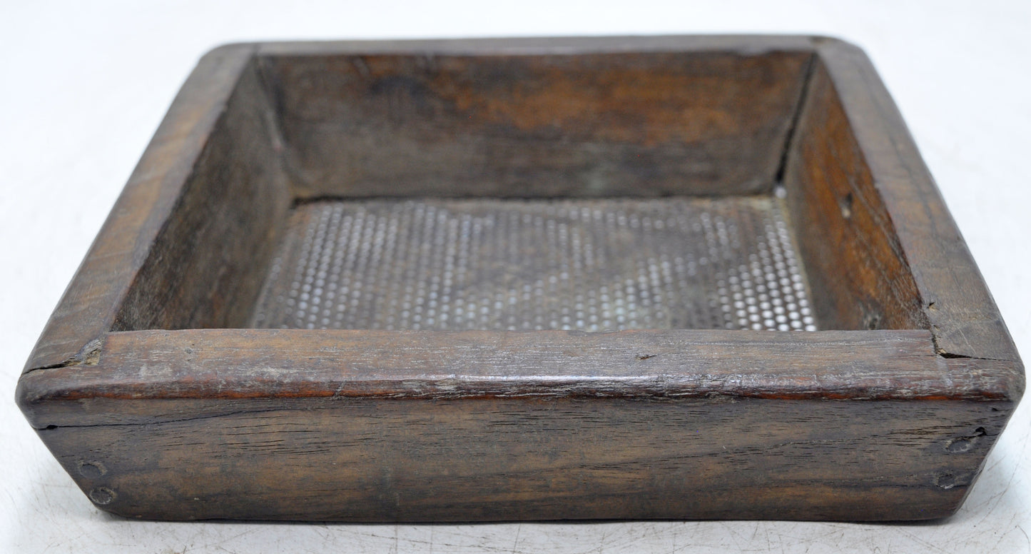 Antique Wooden Flour Filtering Tray Original Old Hand Crafted