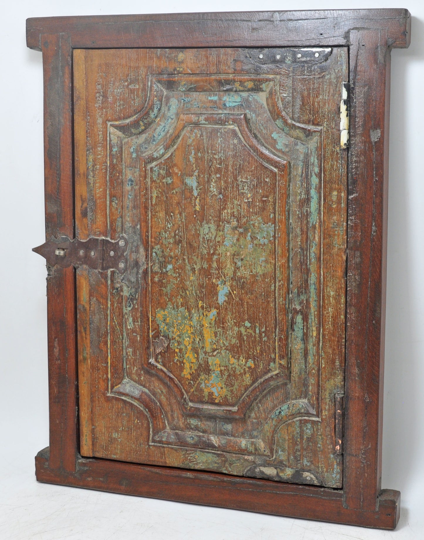 Antique Wooden Wall Décor Window Panel With Frame Original Old Hand Crafted