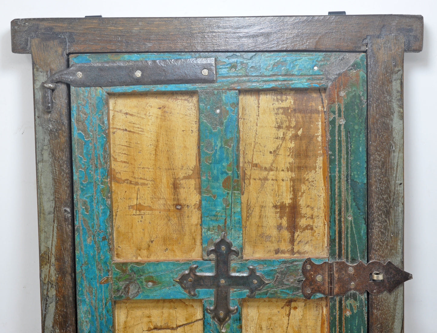 Antique Wooden Wall Décor Window Panel With Frame Original Old Hand Crafted