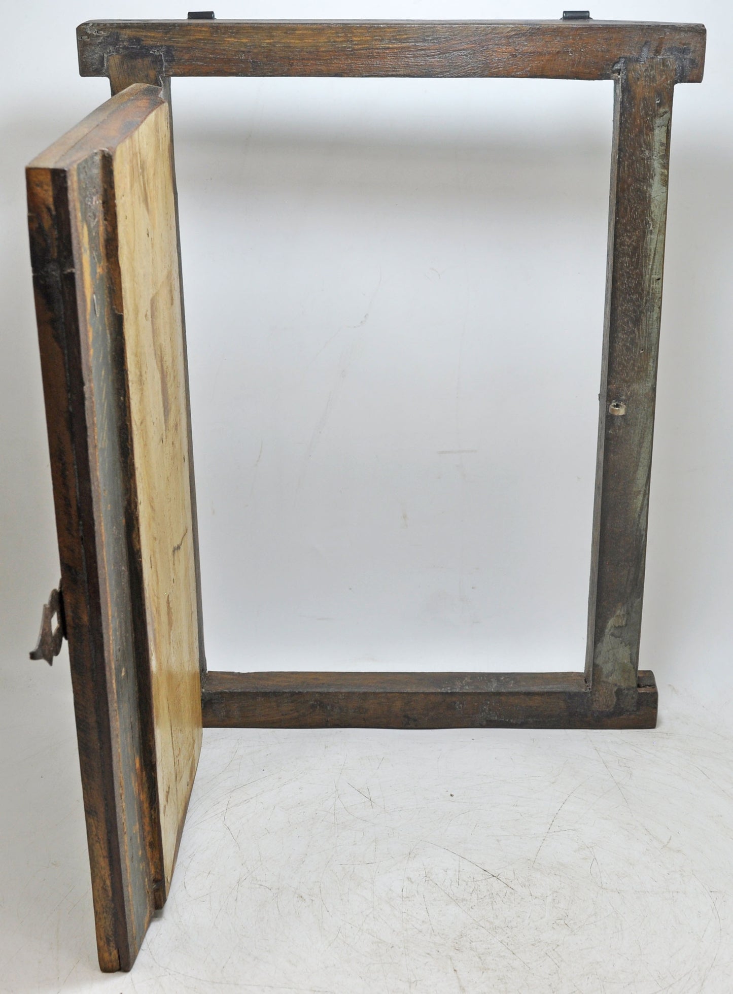 Antique Wooden Wall Décor Window Panel With Frame Original Old Hand Crafted