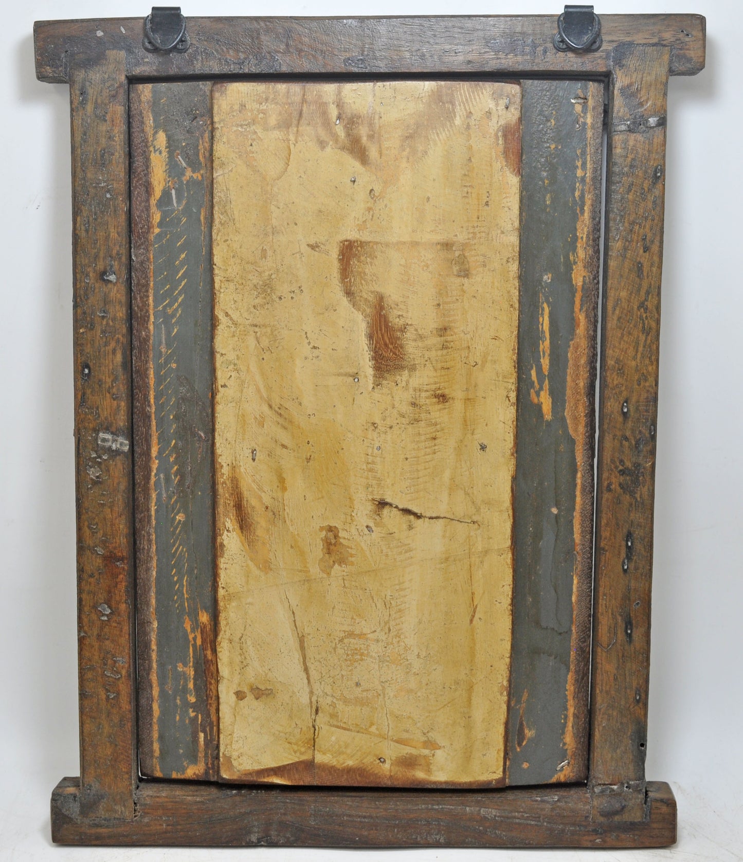 Antique Wooden Wall Décor Window Panel With Frame Original Old Hand Crafted