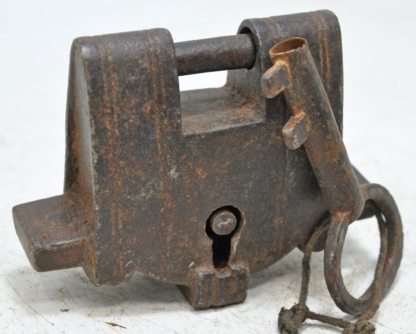 Antique Iron Large Strip System Pad Lock Original Old Hand Crafted Engraved Working