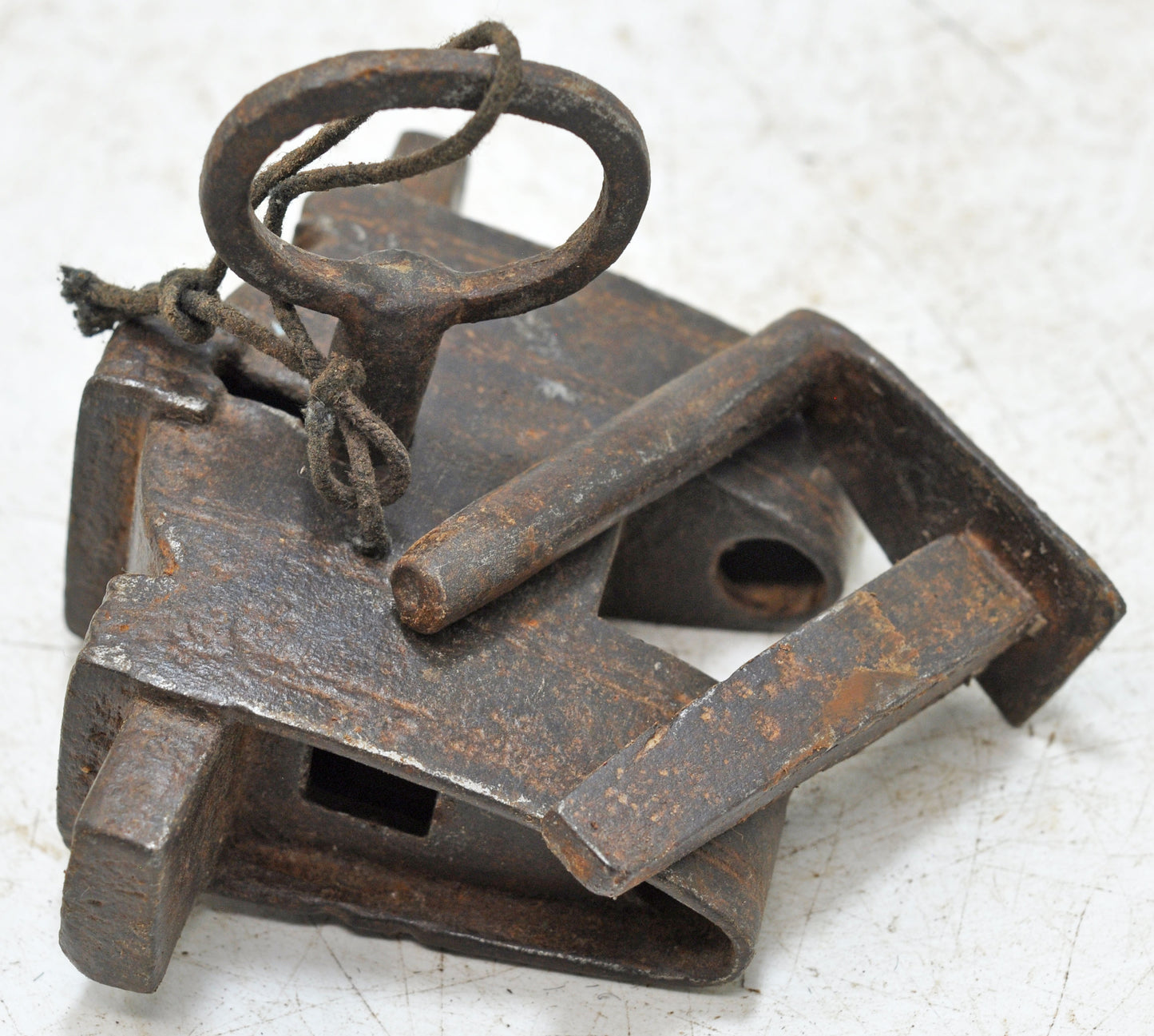 Antique Iron Large Strip System Pad Lock Original Old Hand Crafted Engraved Working