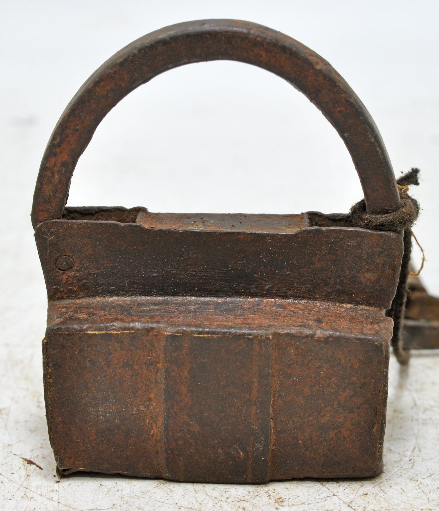 Antique Iron Spring Lever System Pad Lock Original Old Hand Crafted Engraved Working
