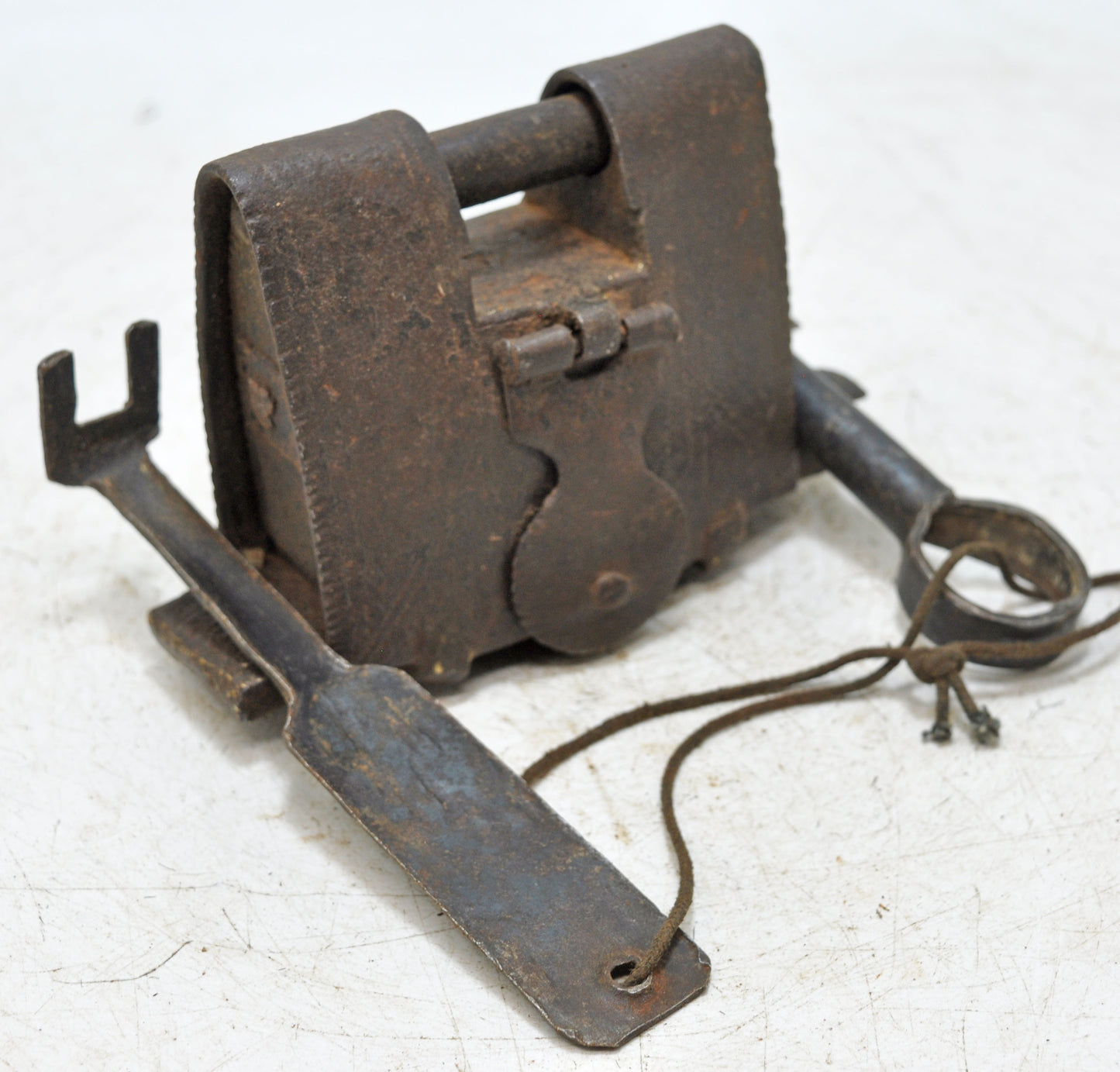 Antique Iron Rare Tricky Pad Lock Original Old Fine Hand Crafted Engraved Working 2 Keys