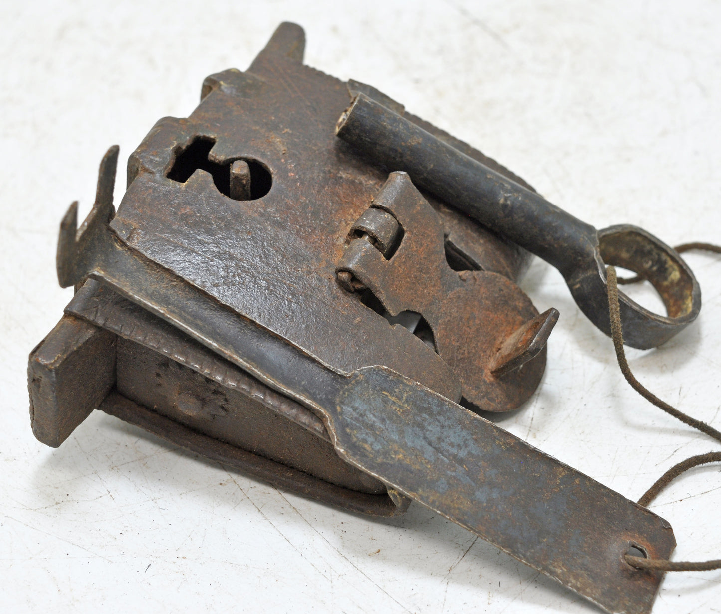Antique Iron Rare Tricky Pad Lock Original Old Fine Hand Crafted Engraved Working 2 Keys