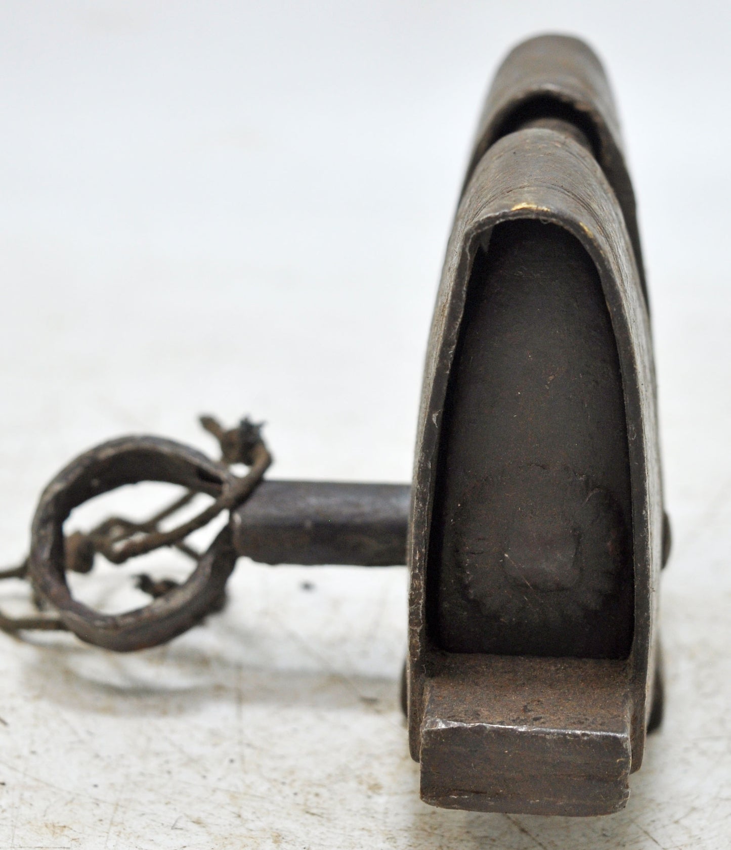 Antique Iron Large Strip System Pad Lock Original Old Hand Crafted Engraved Working