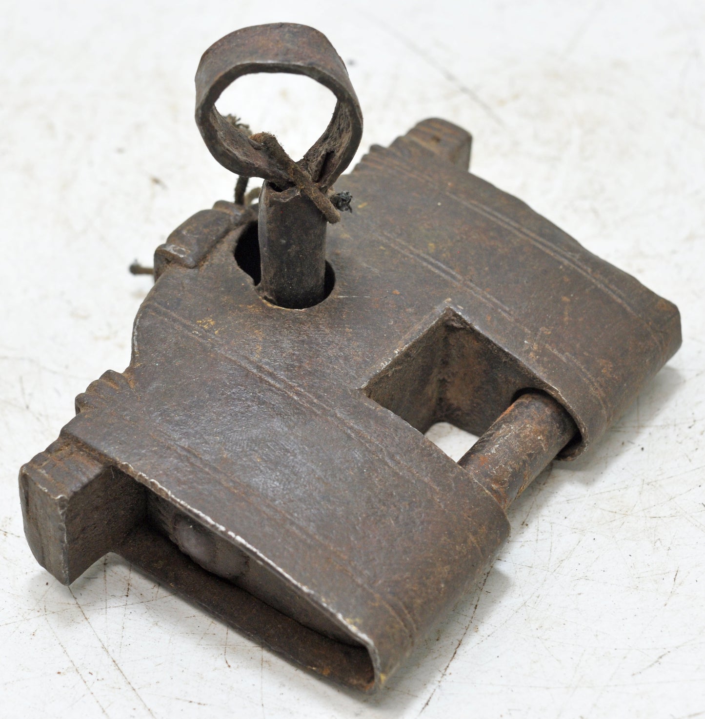 Antique Iron Large Strip System Pad Lock Original Old Hand Crafted Engraved Working