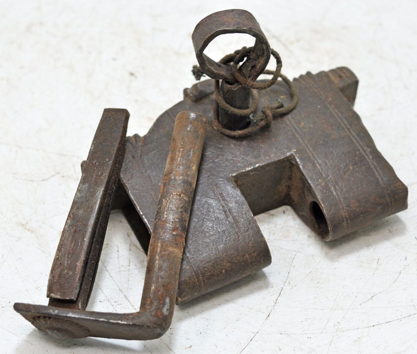 Antique Iron Large Strip System Pad Lock Original Old Hand Crafted Engraved Working