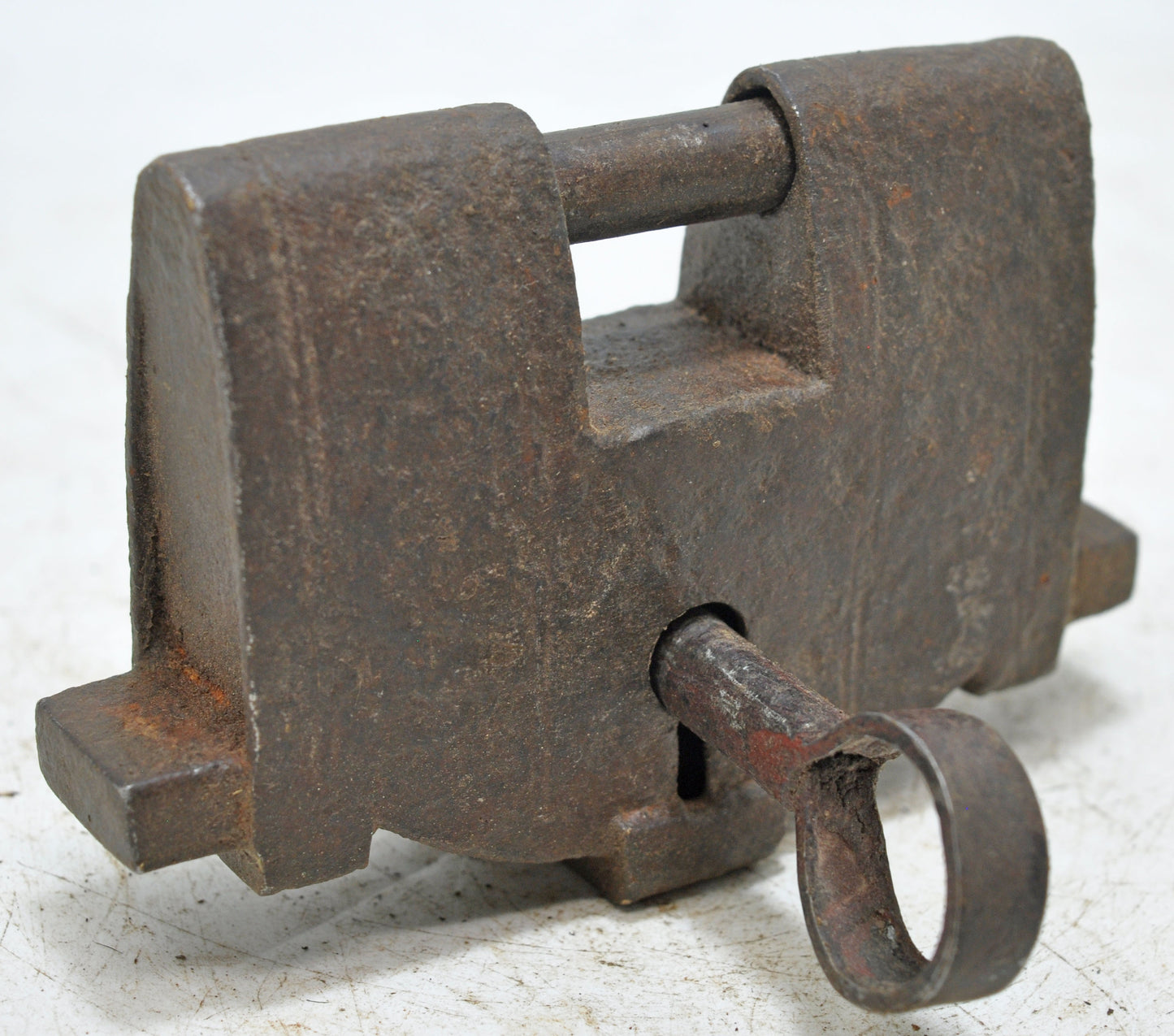 Antique Iron Large Strip System Pad Lock Original Old Hand Crafted Engraved Working